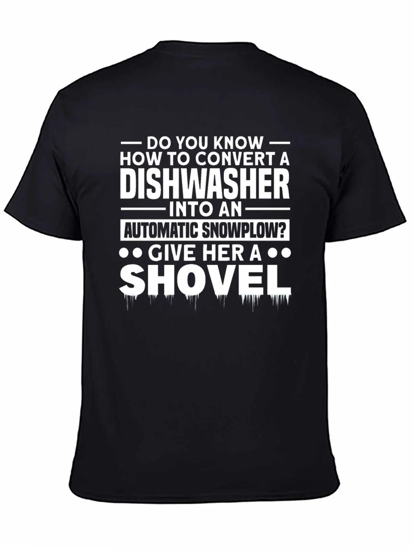 Camiseta Negra con Humor: Lavavajillas a Quitanieves