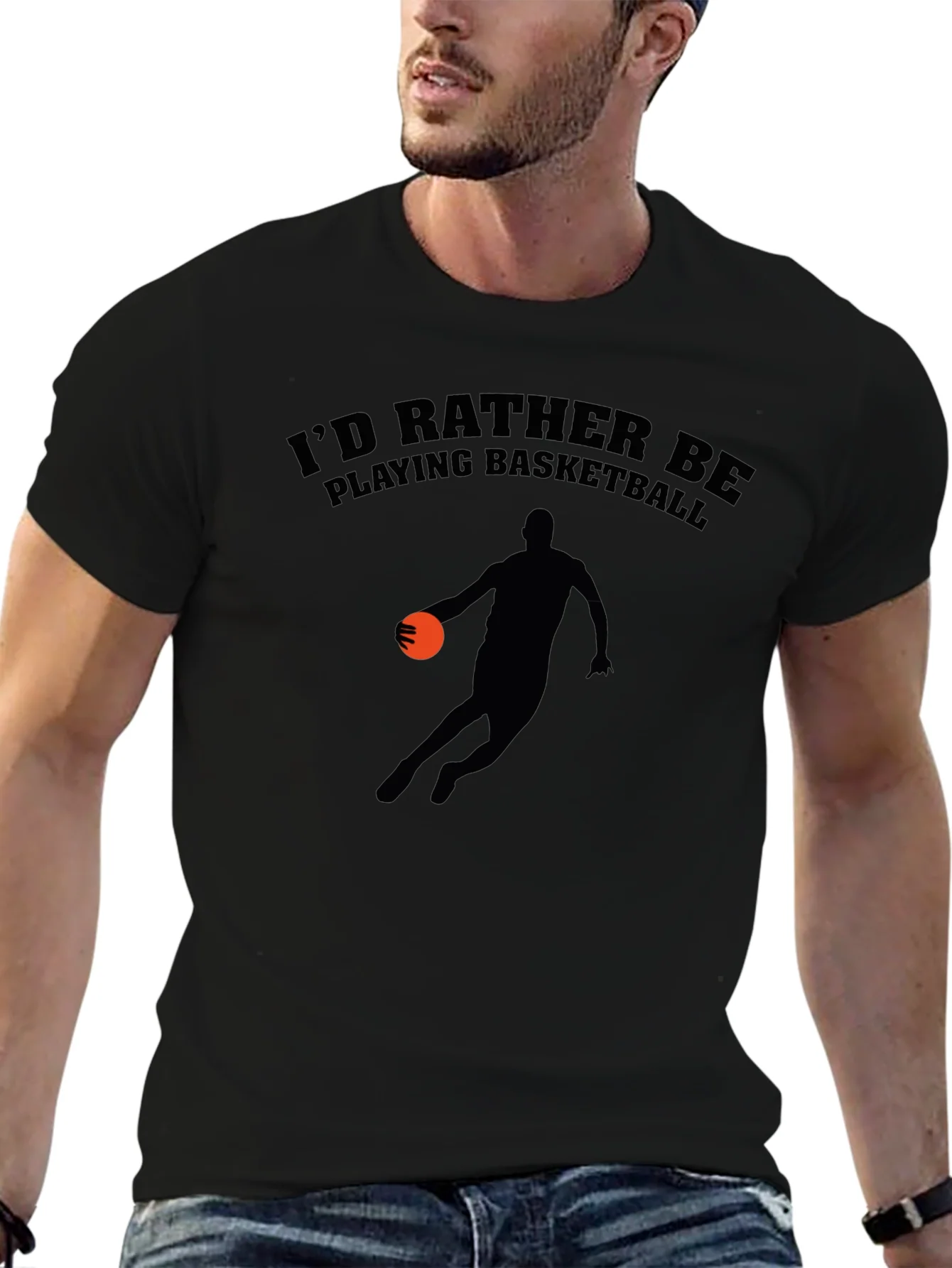 Camiseta Negra: Preferir¨ªa Estar Jugando Baloncesto