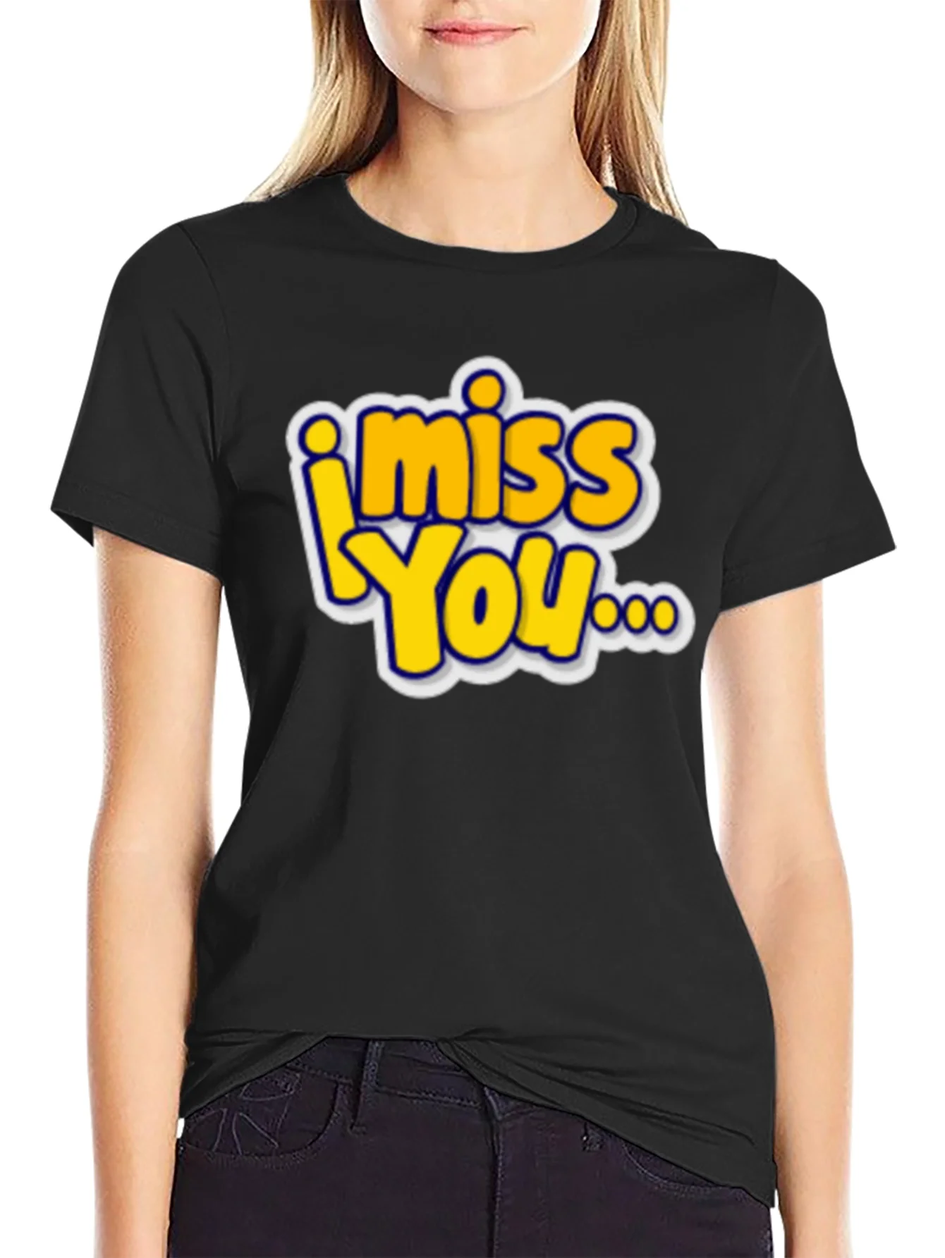 Rebbecca I Miss You Graphic T-Shirt - Black