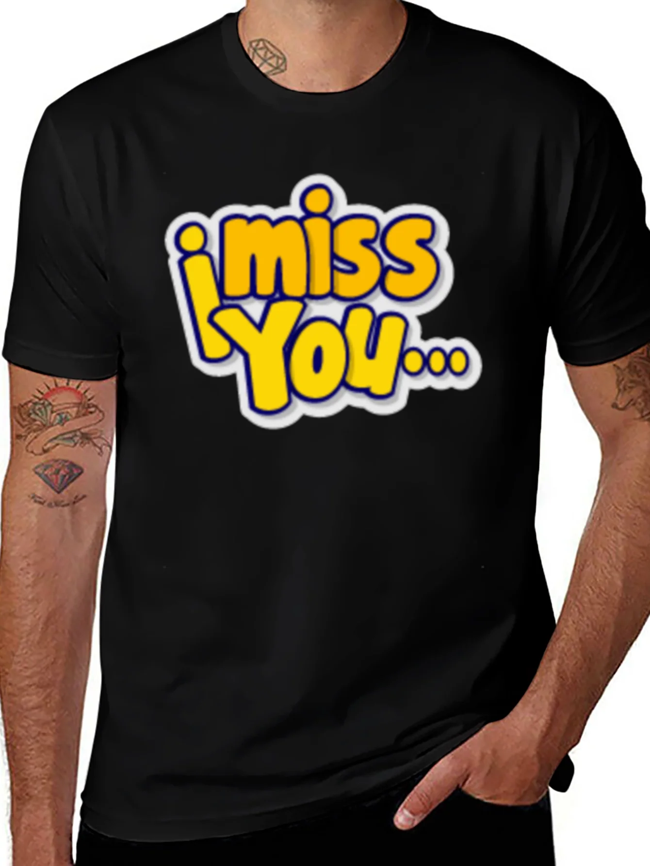Rebbecca I Miss You Graphic T-Shirt - Black