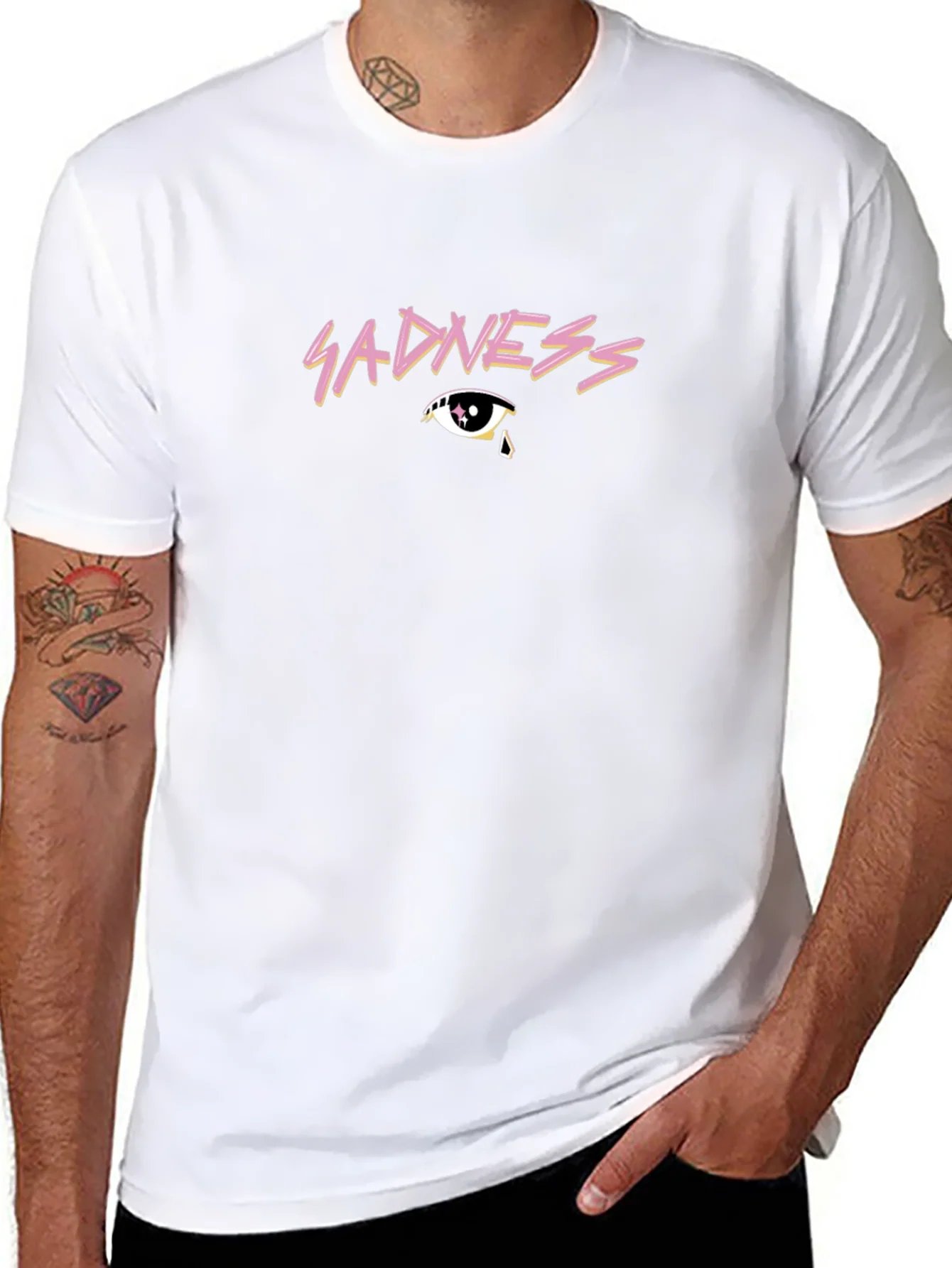 Rebbecca Sadness Graphic Print Black T-Shirt