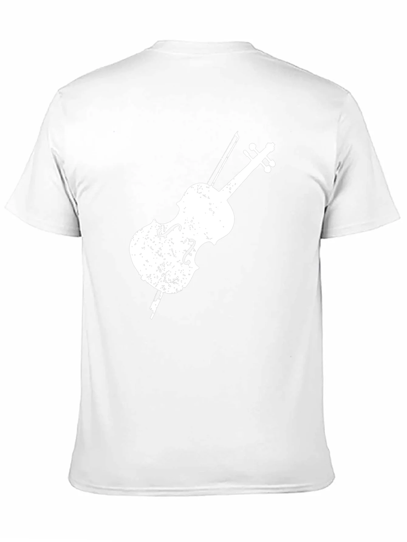 Camiseta Negra con Dise?o de Violonchelo Blanco
