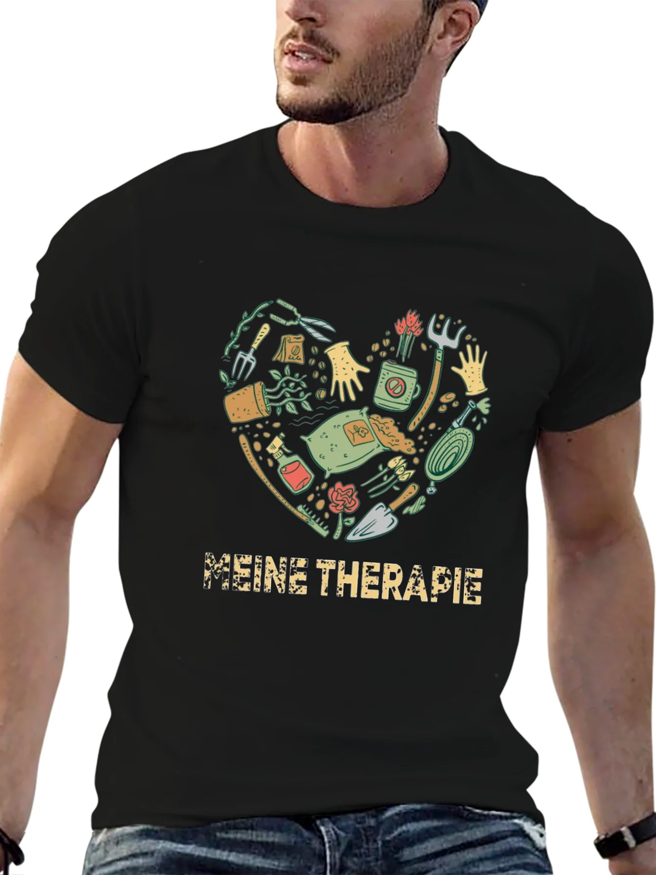 Camiseta Negra Jardiner¨ªa Terapia