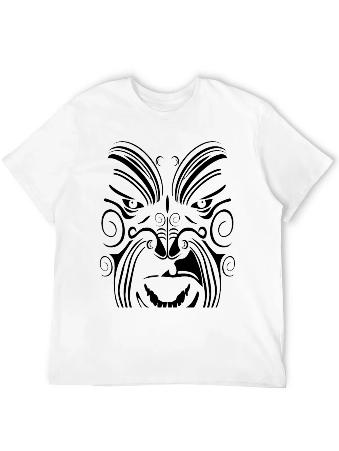Camiseta Negra con Dise?o Tribal Aut¨¦ntico
