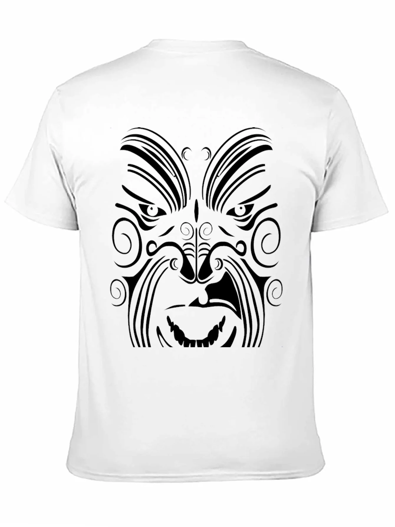 Camiseta Negra con Dise?o Tribal Aut¨¦ntico