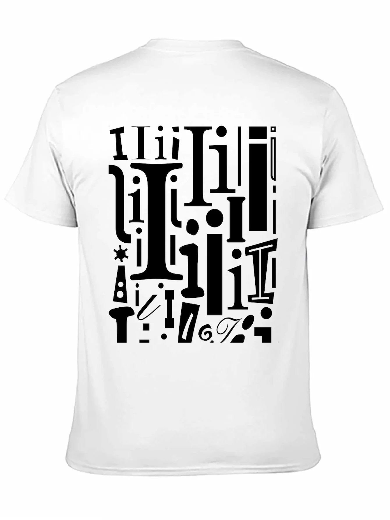 Rebbecca I Pattern Black Crew Neck T-Shirt