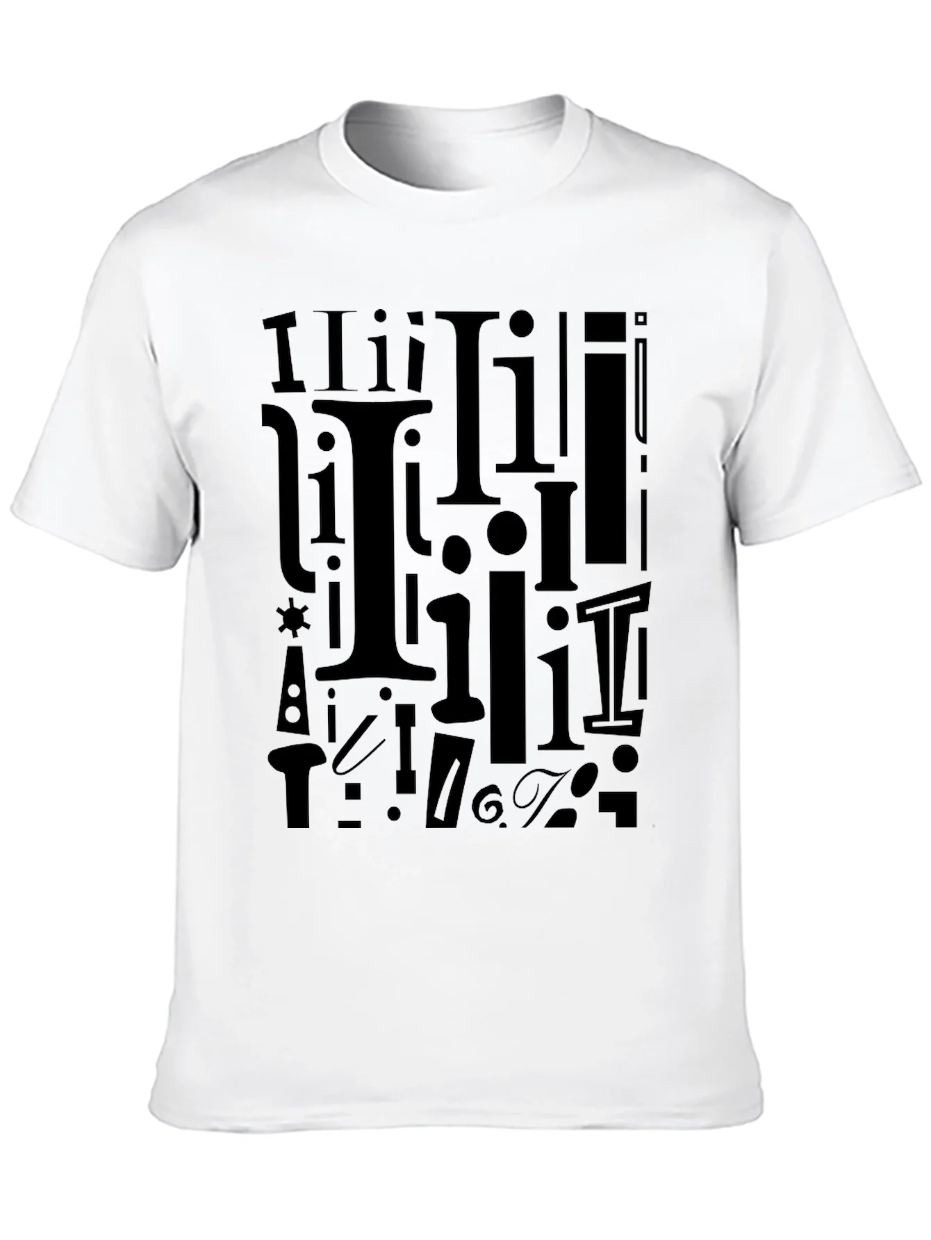 Rebbecca I Pattern Black Crew Neck T-Shirt