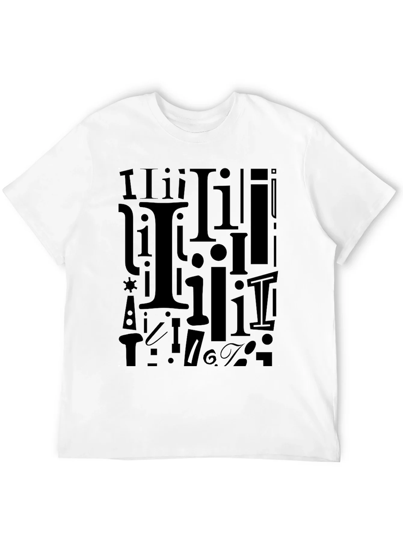 Rebbecca I Pattern Black Crew Neck T-Shirt