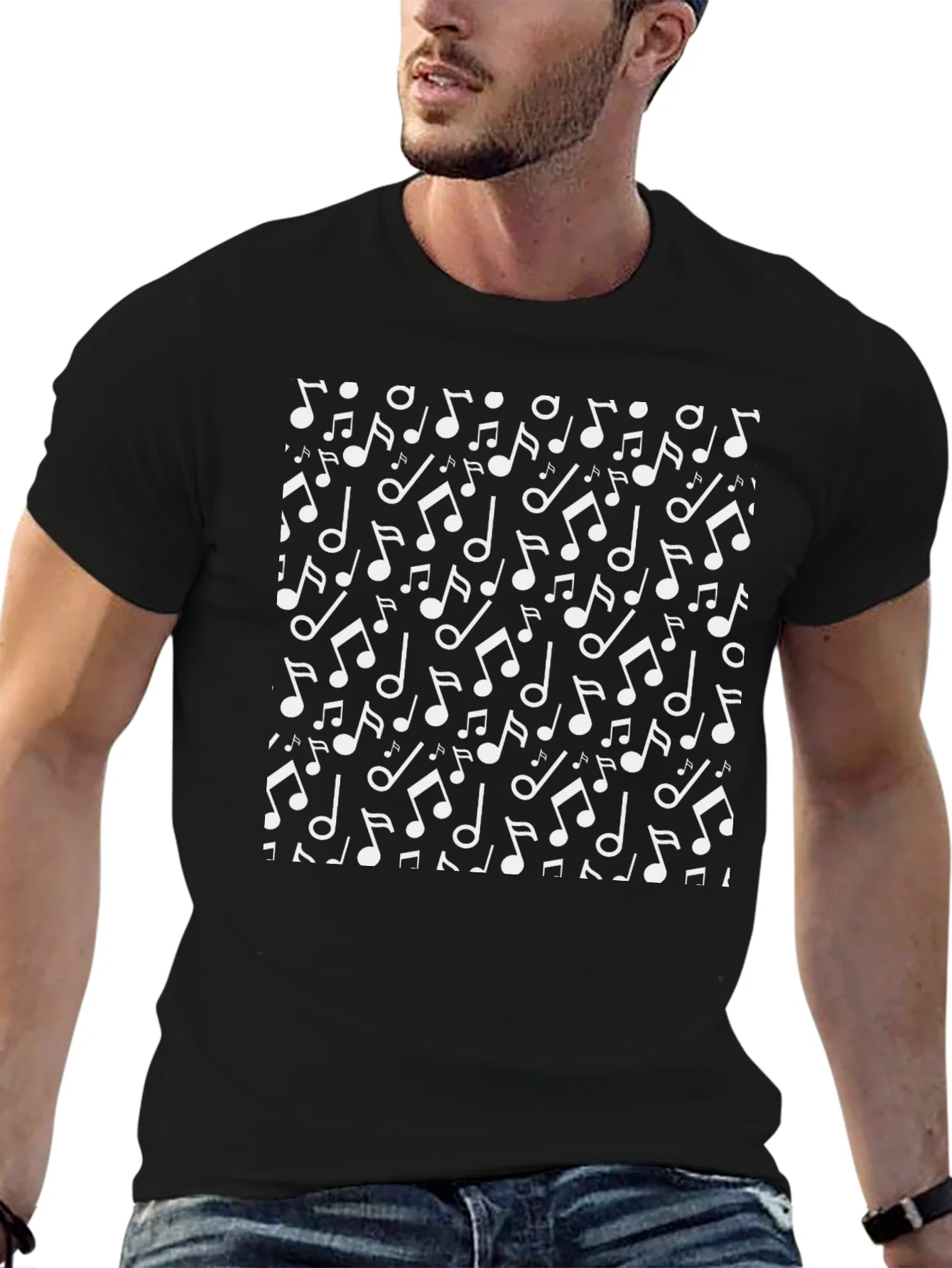 Rebbecca Musical Notes Print Mens T-Shirt