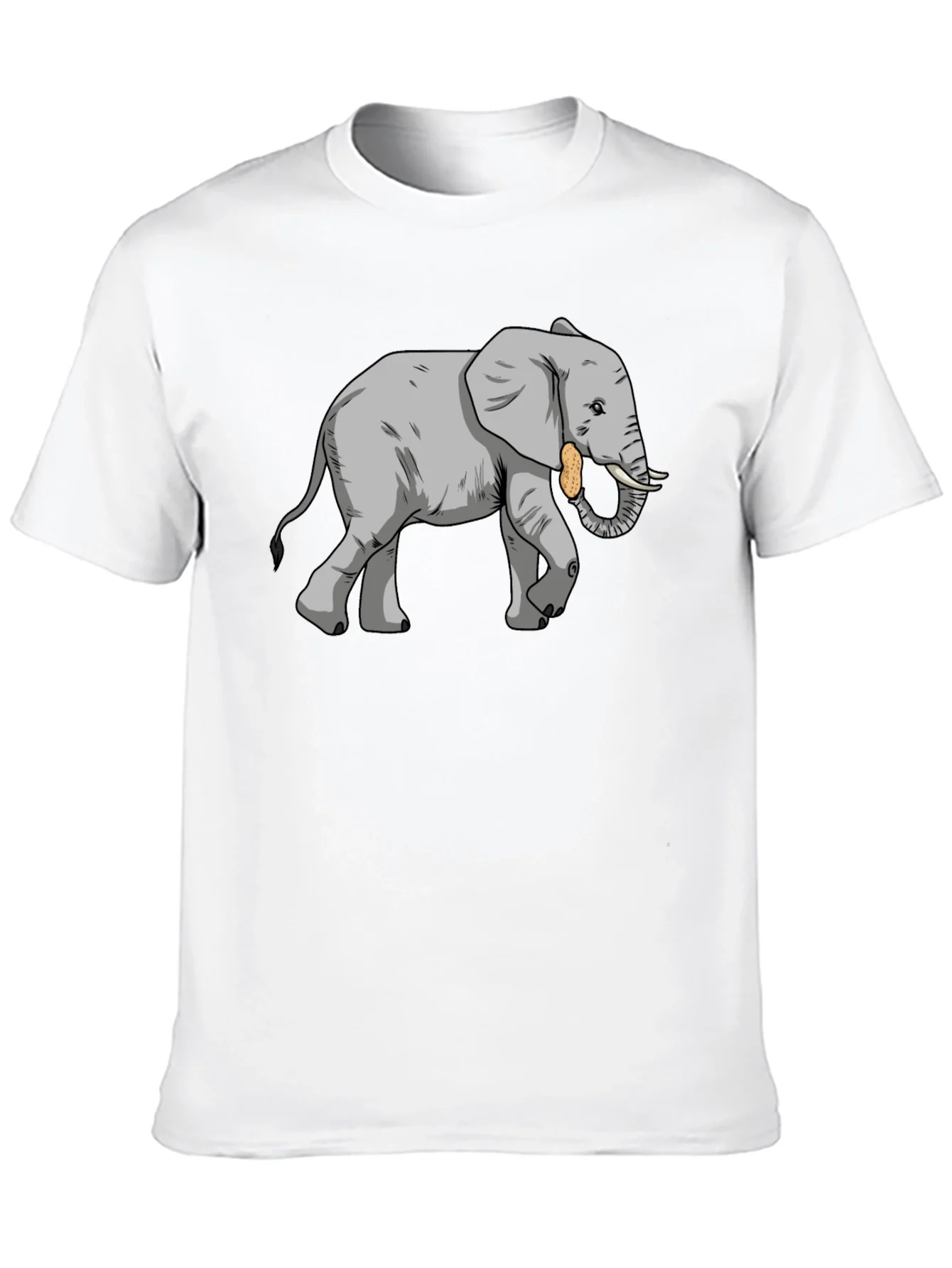 Camiseta Negra con Dise?o de Elefante con Cacahuete