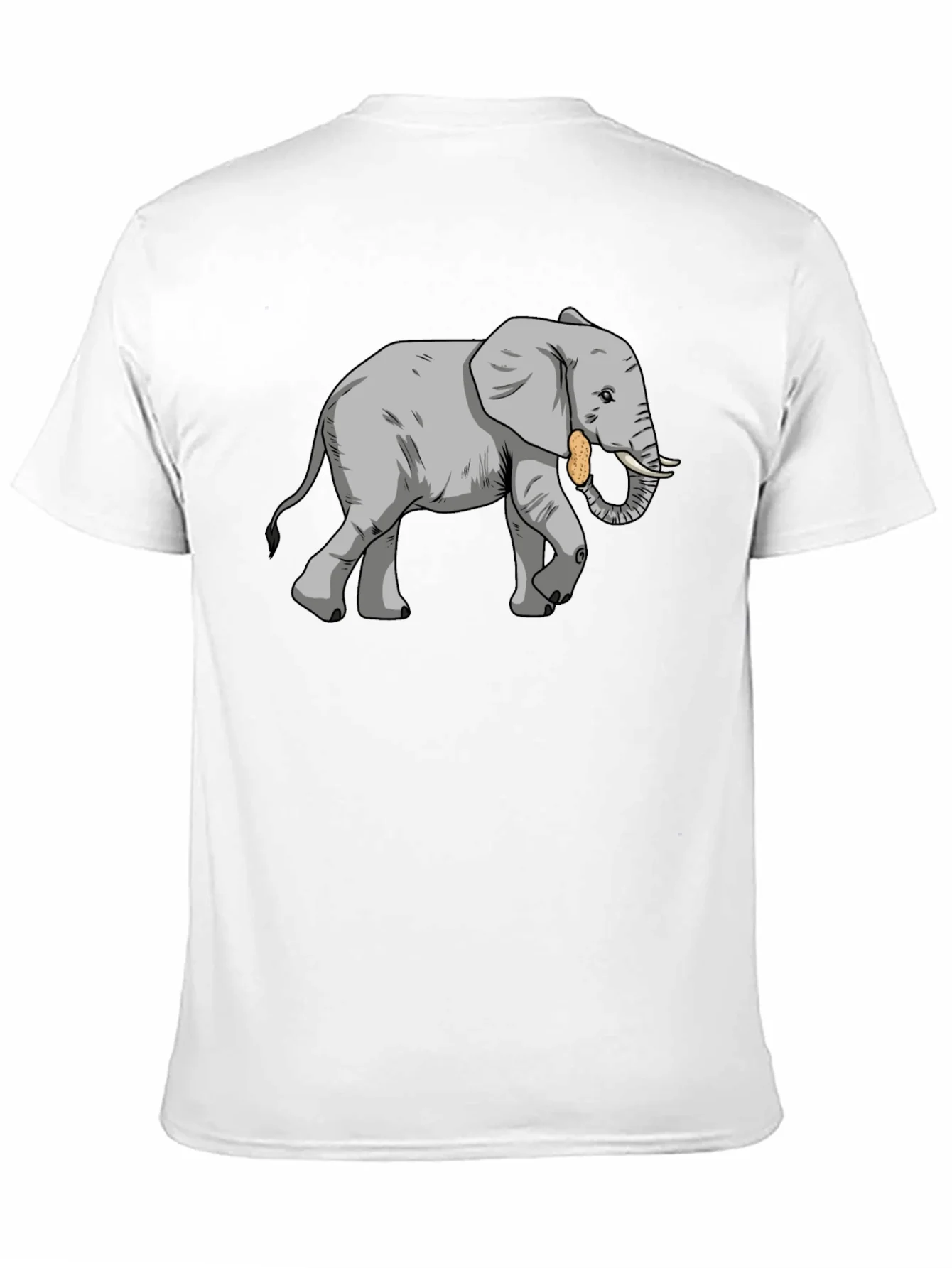 Camiseta Negra con Dise?o de Elefante con Cacahuete