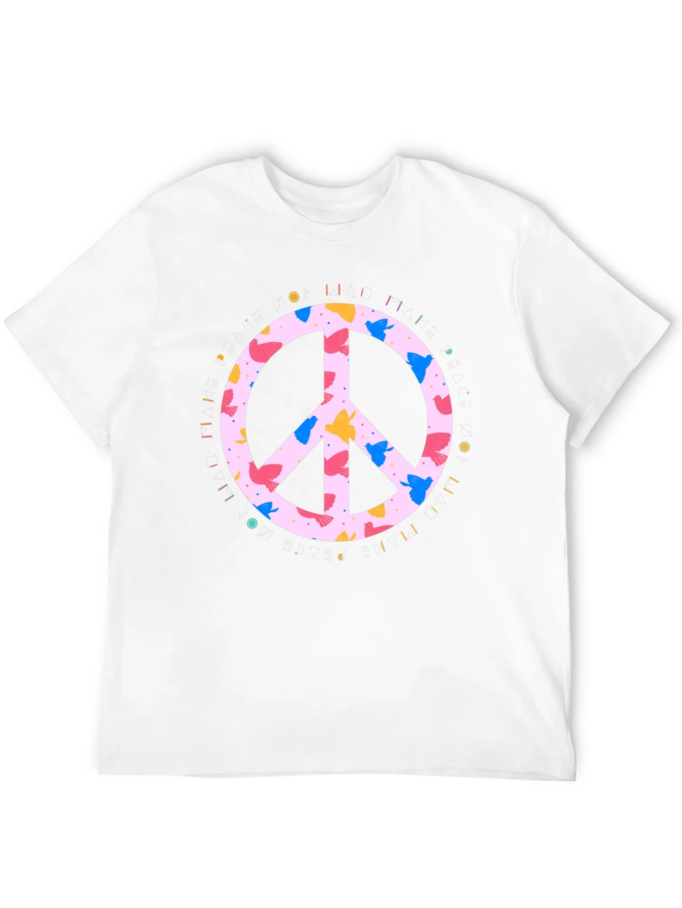 Rebbecca Peace Sign Bird Print Black T-Shirt