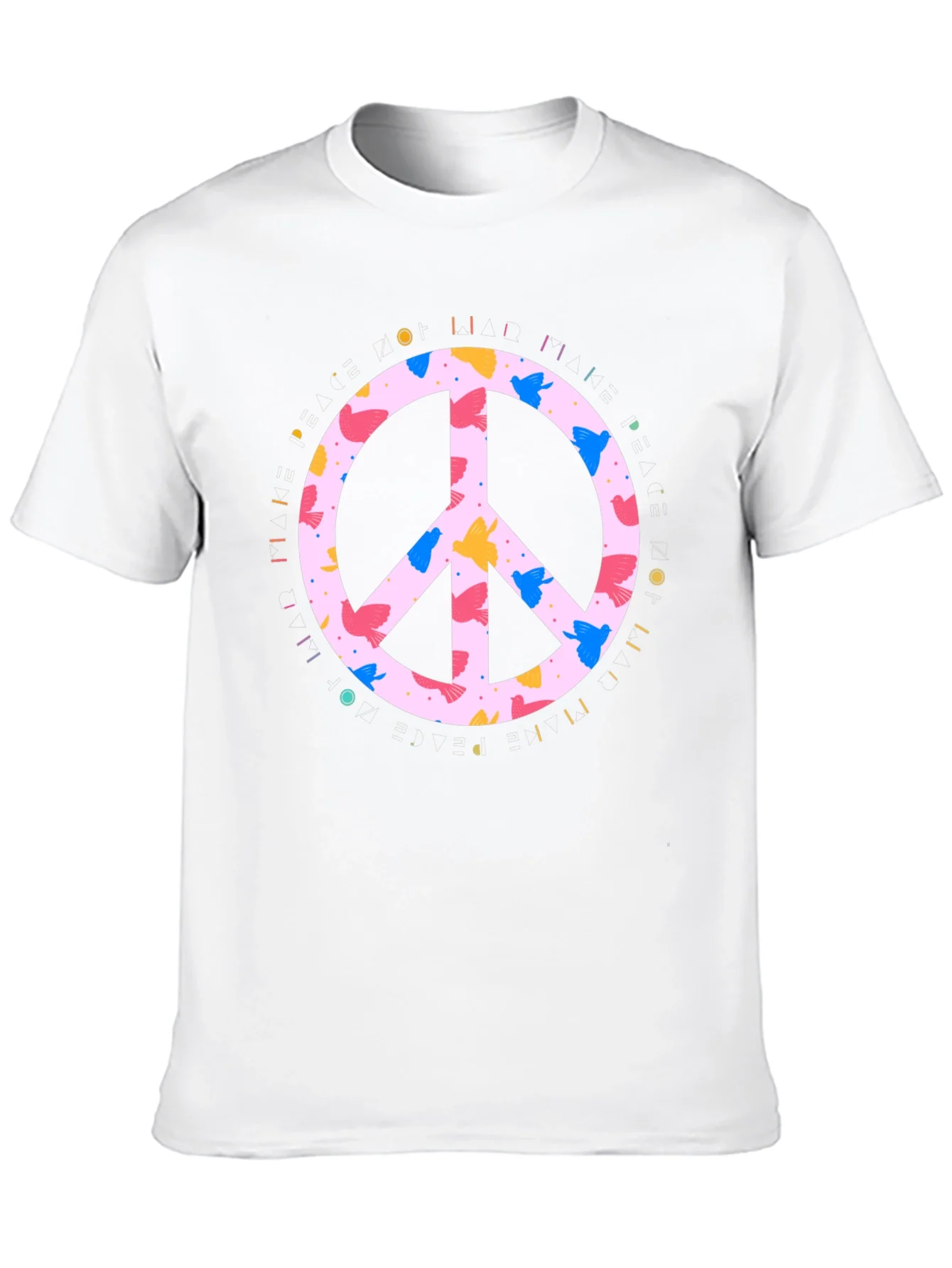 Rebbecca Peace Sign Bird Print Black T-Shirt