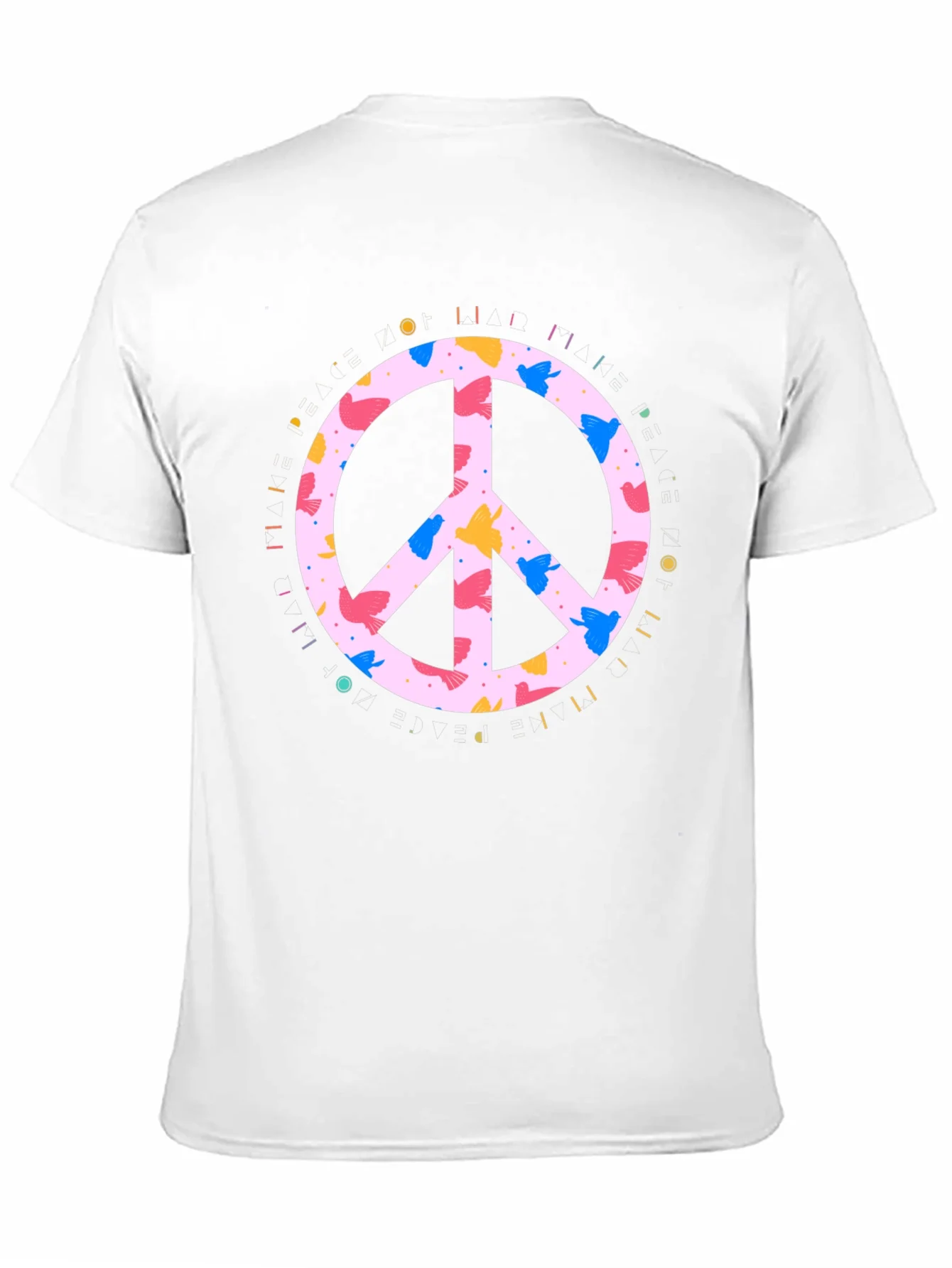 Rebbecca Peace Sign Bird Print Black T-Shirt