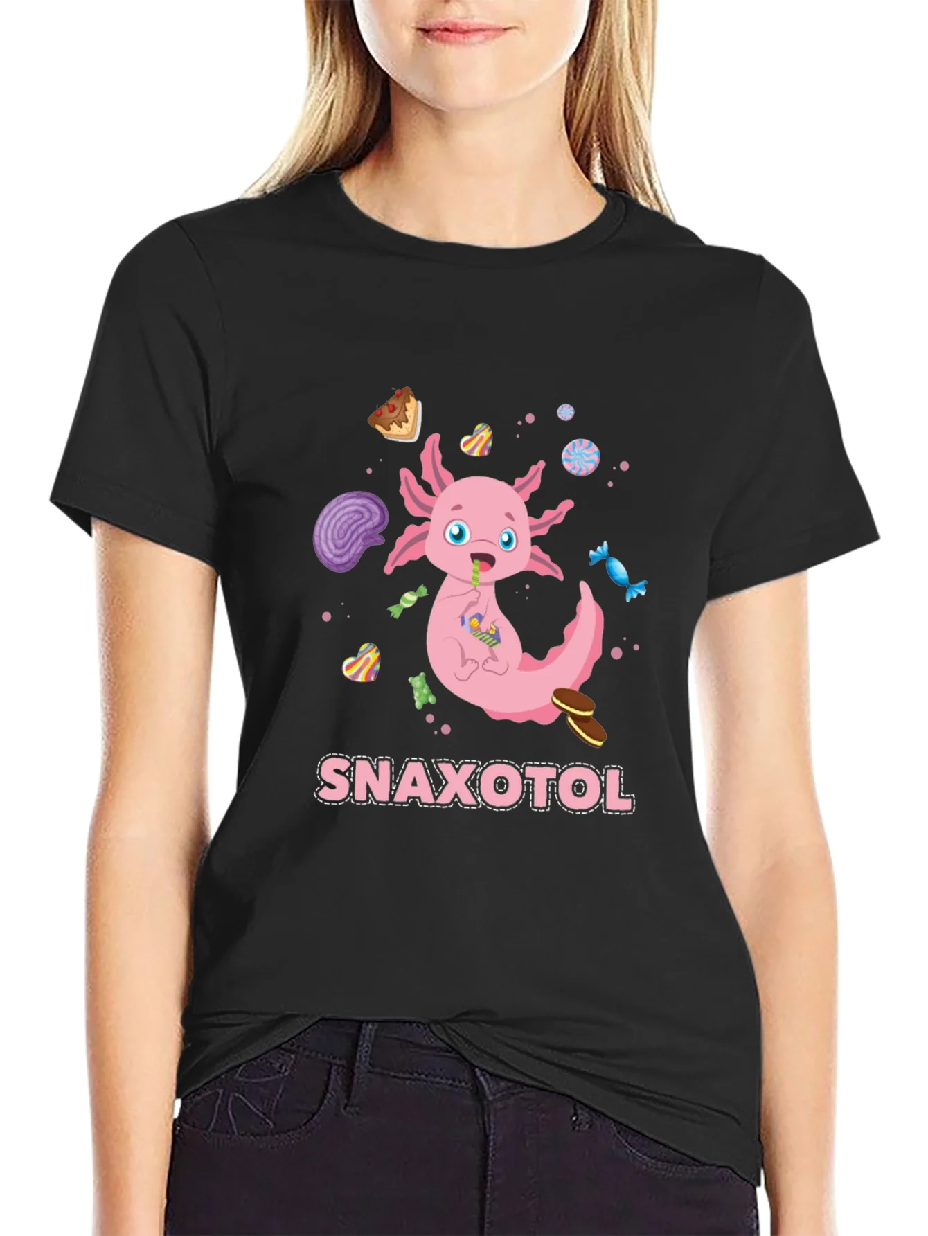 Camiseta Snaxolotl para Amantes de los Axolotes y Dulces