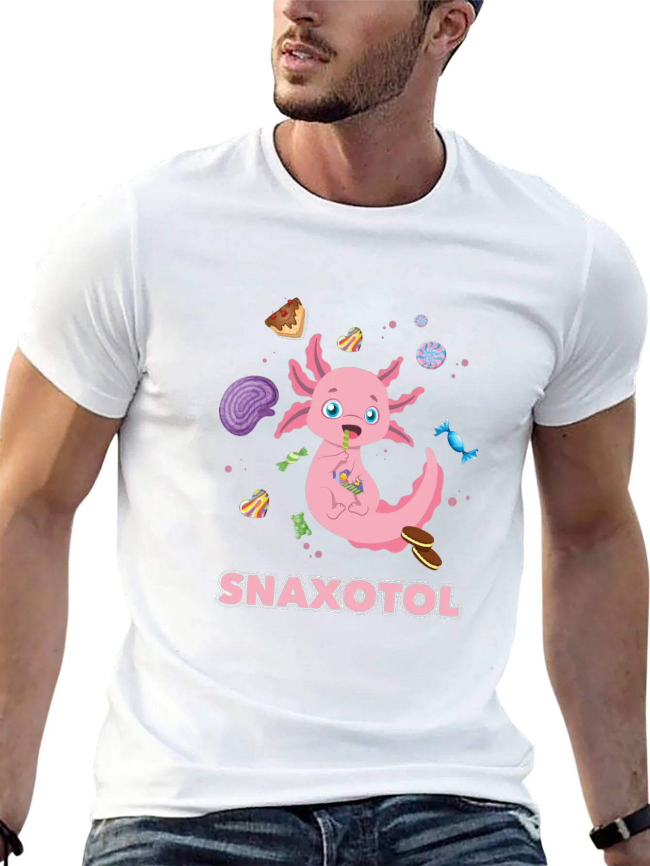 Camiseta Snaxolotl para Amantes de los Axolotes y Dulces