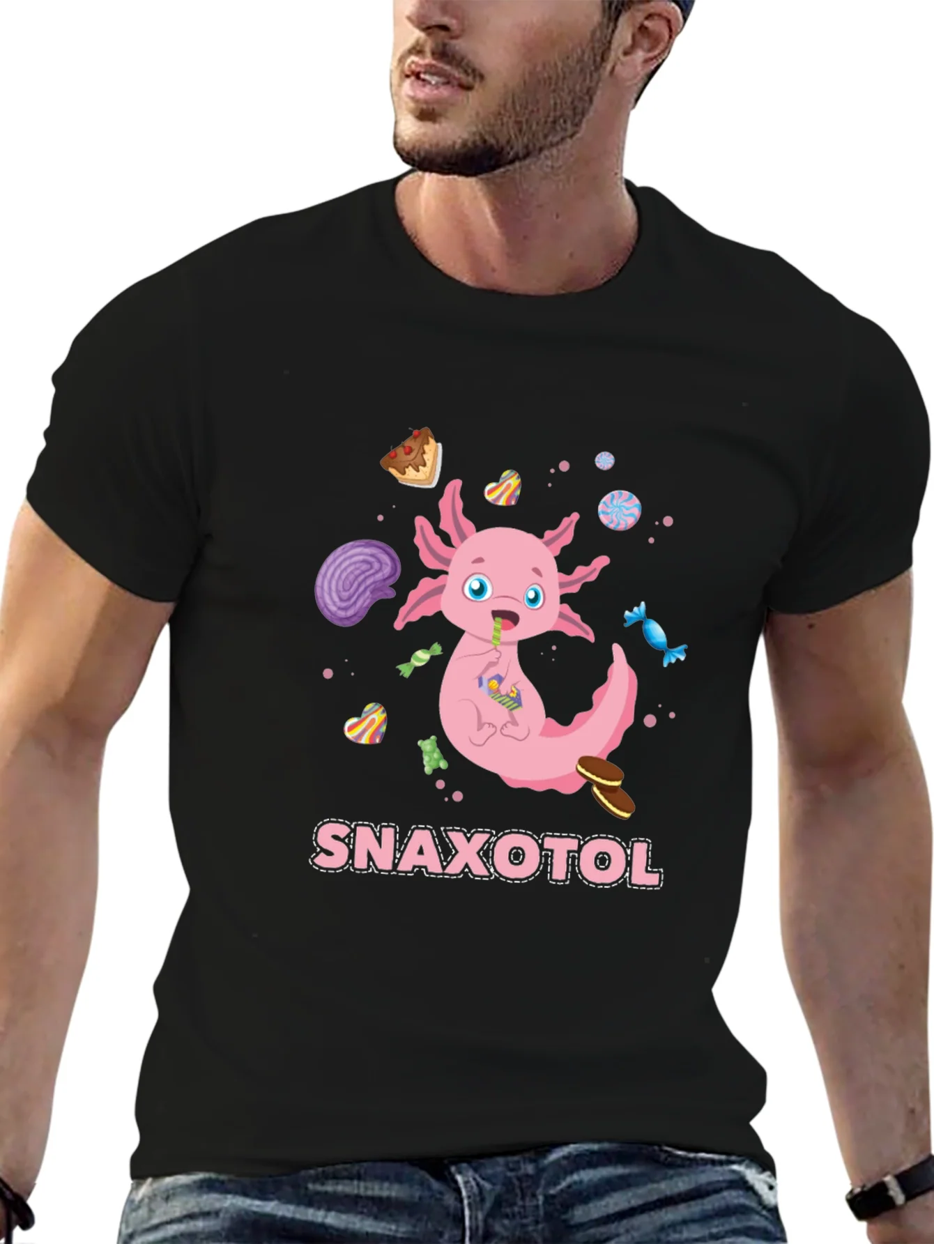 Camiseta Snaxolotl para Amantes de los Axolotes y Dulces