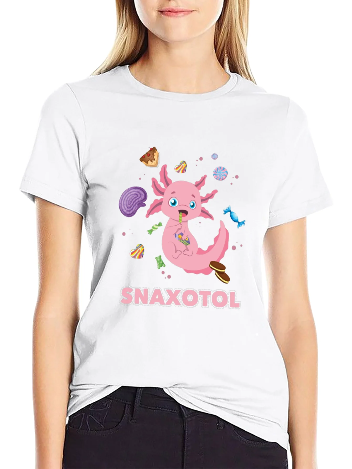 Camiseta Snaxolotl para Amantes de los Axolotes y Dulces