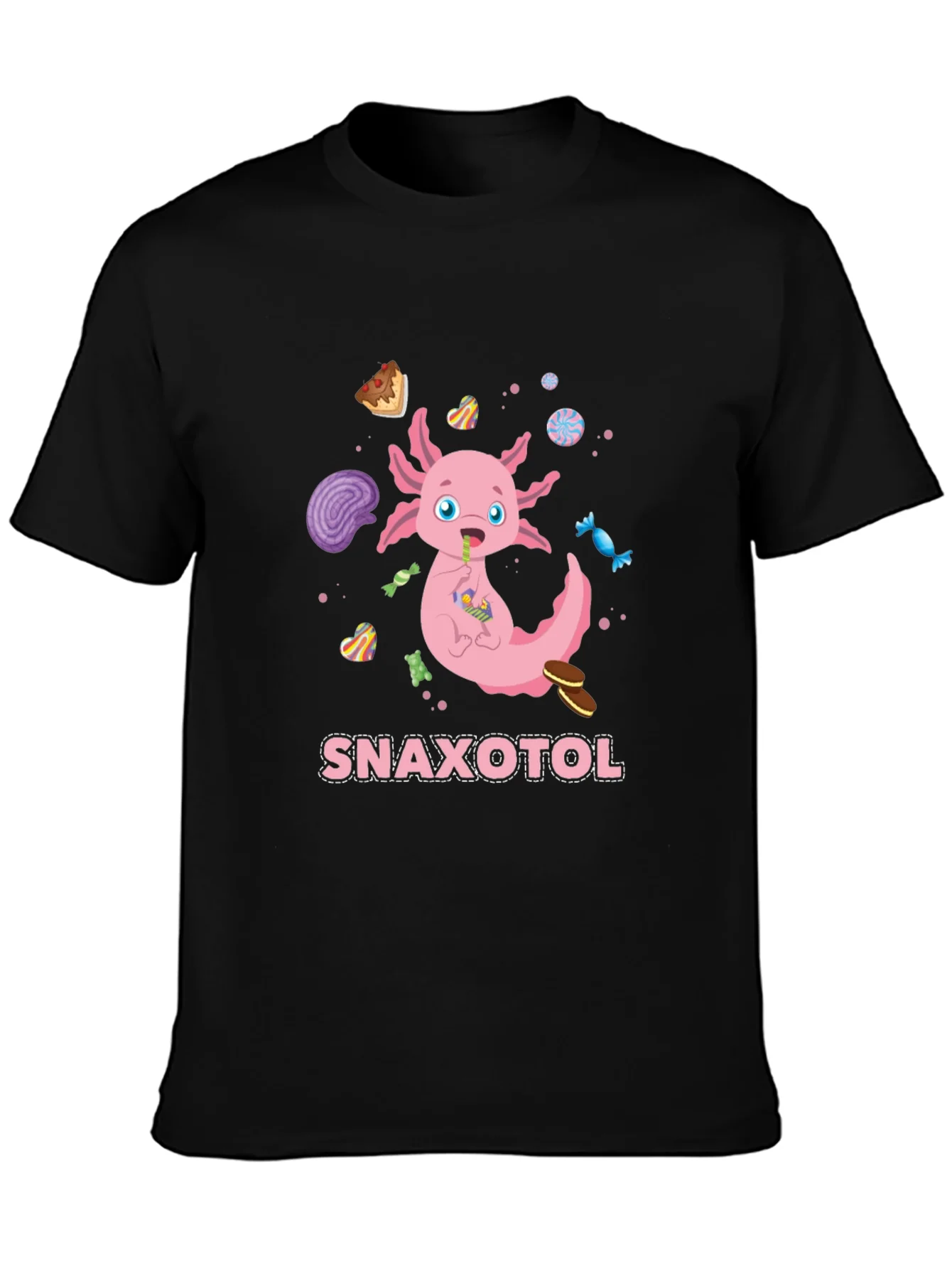 Camiseta Snaxolotl para Amantes de los Axolotes y Dulces