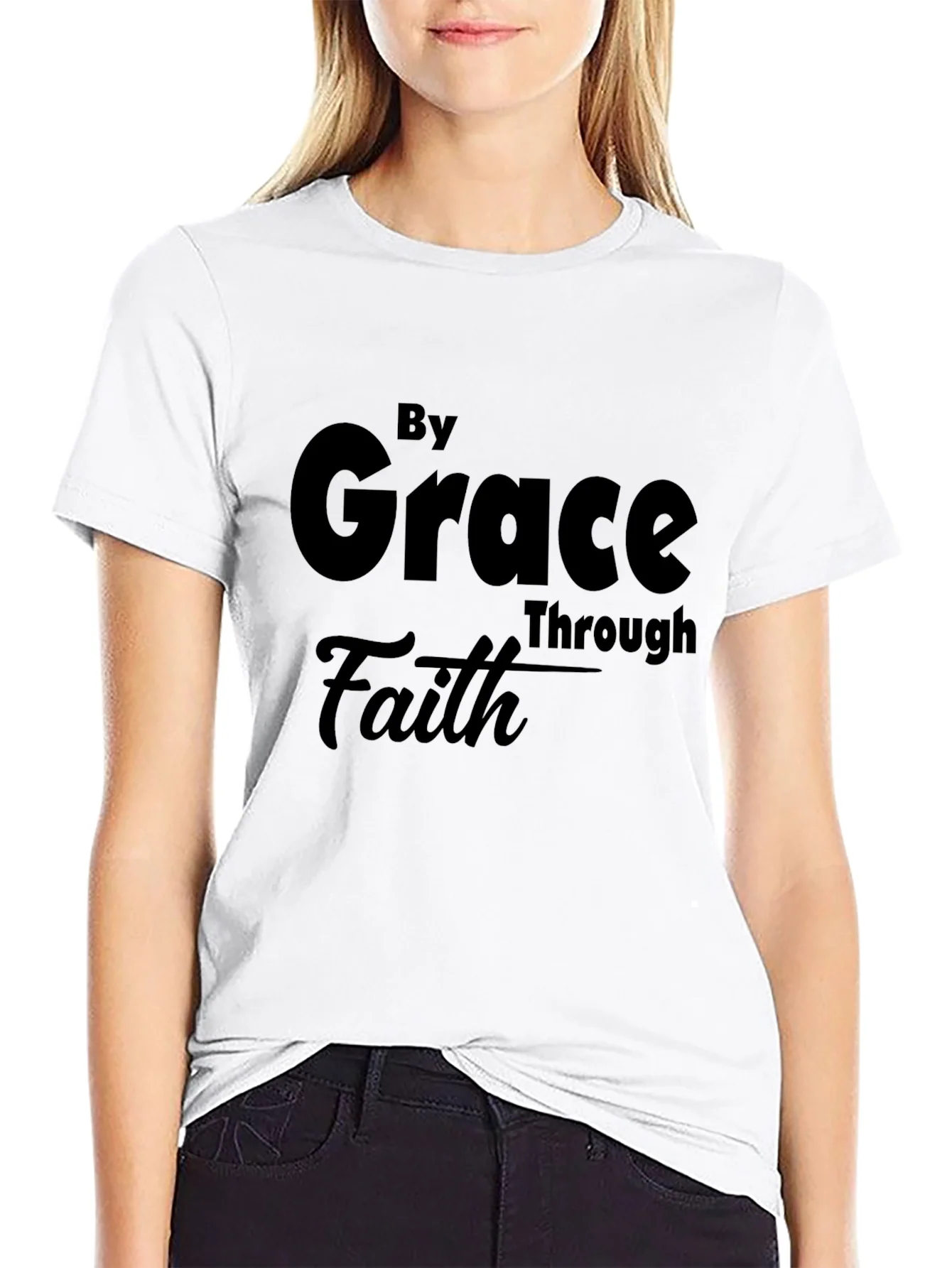 Rebbecca By Grace Through Faith Black T-Shirt