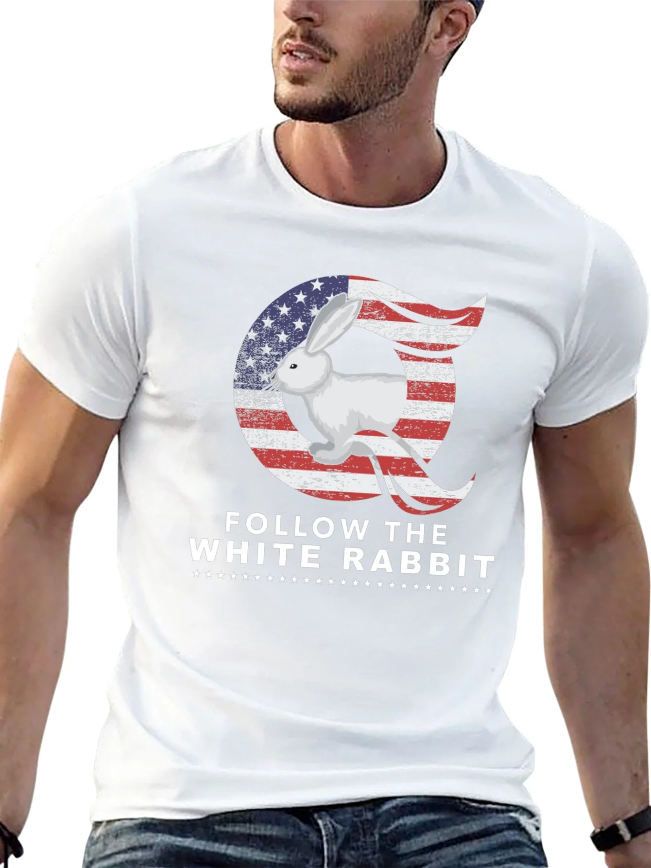 Rebbecca Follow the White Rabbit Graphic T-Shirt