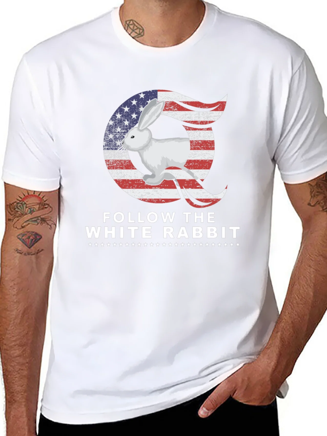 Rebbecca Follow the White Rabbit Graphic T-Shirt