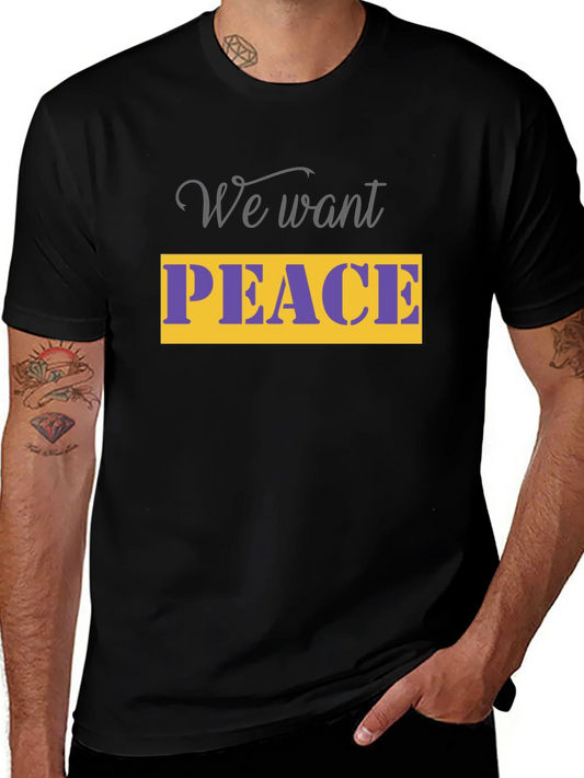 Rebbecca We Want Peace Graphic Tee -  Unisex Black T-Shirt
