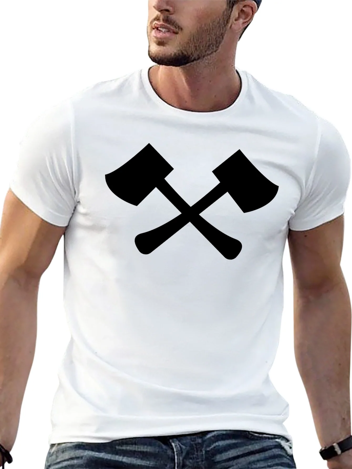 Rebbecca Crossed Axes Graphic Tee - Black Lumberjack Style