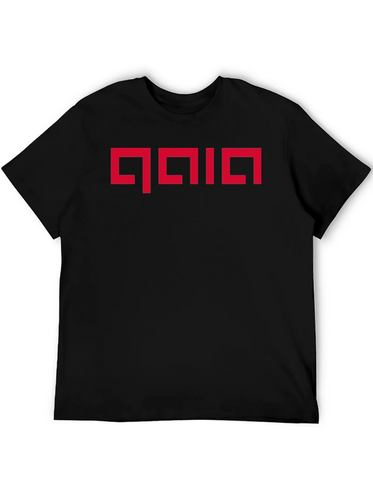 Rebbecca Geometric Red Graphic Print Black T-Shirt