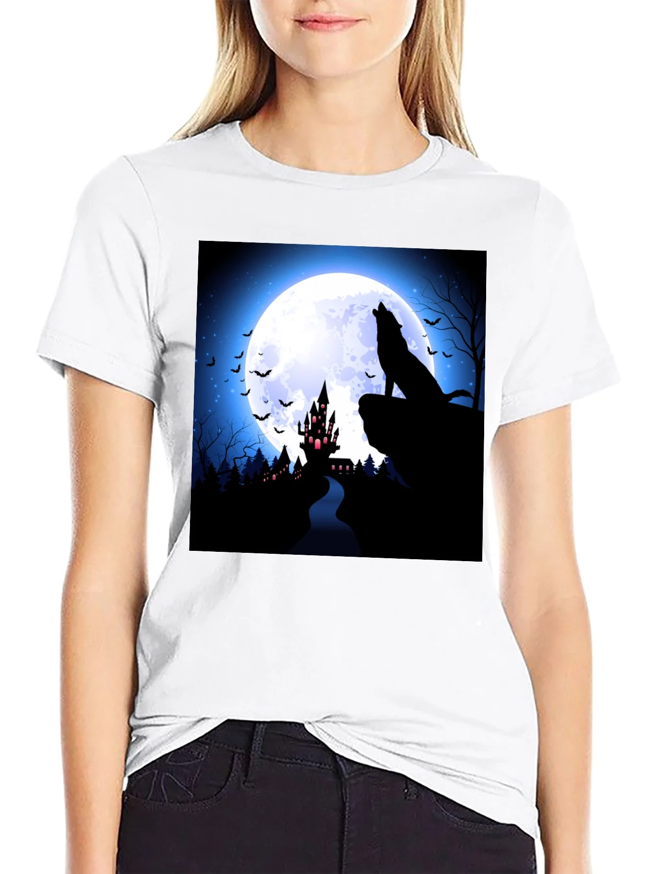 Rebbecca Halloween Wolf Moon T-Shirt