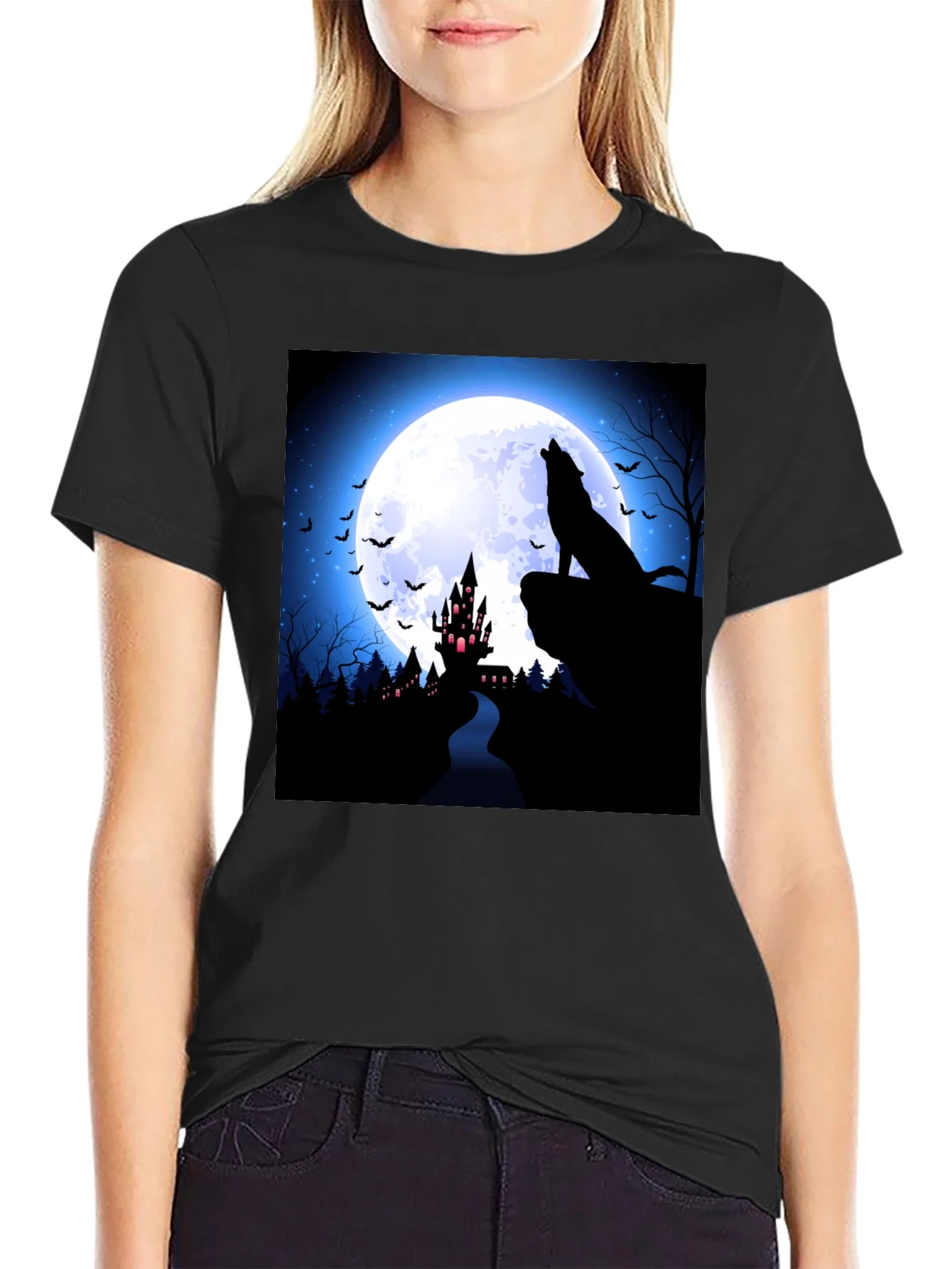 Rebbecca Halloween Wolf Moon T-Shirt