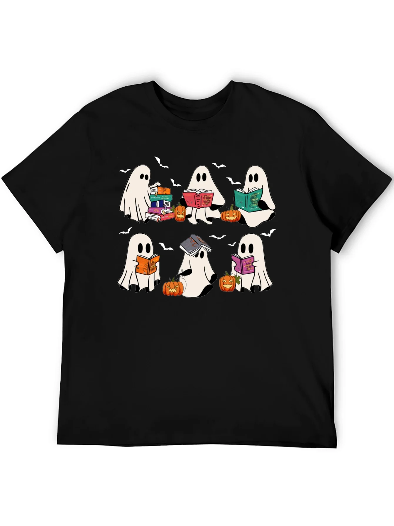 Camiseta Negra Fantasmas Lectores Halloween