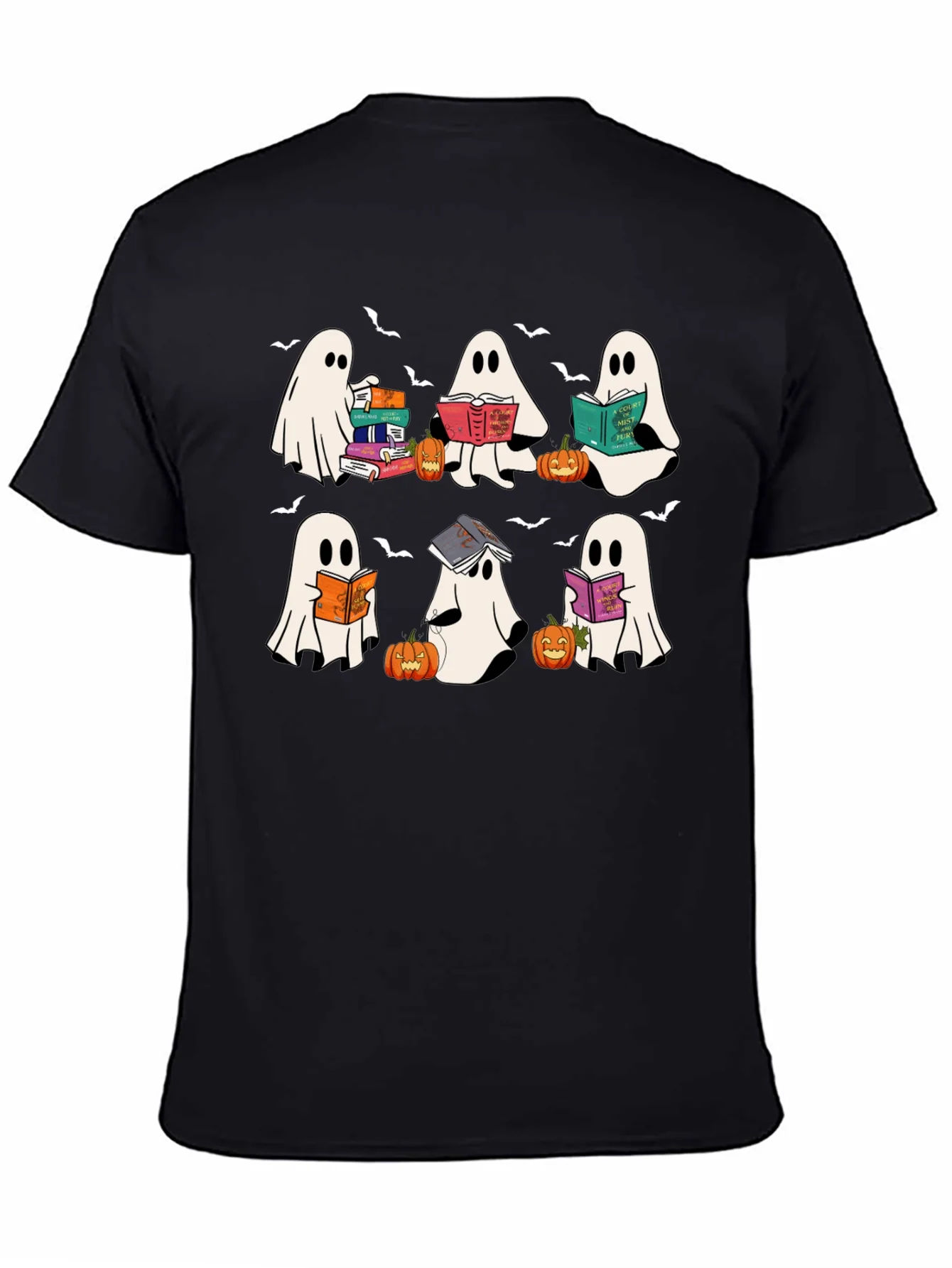 Camiseta Negra Fantasmas Lectores Halloween