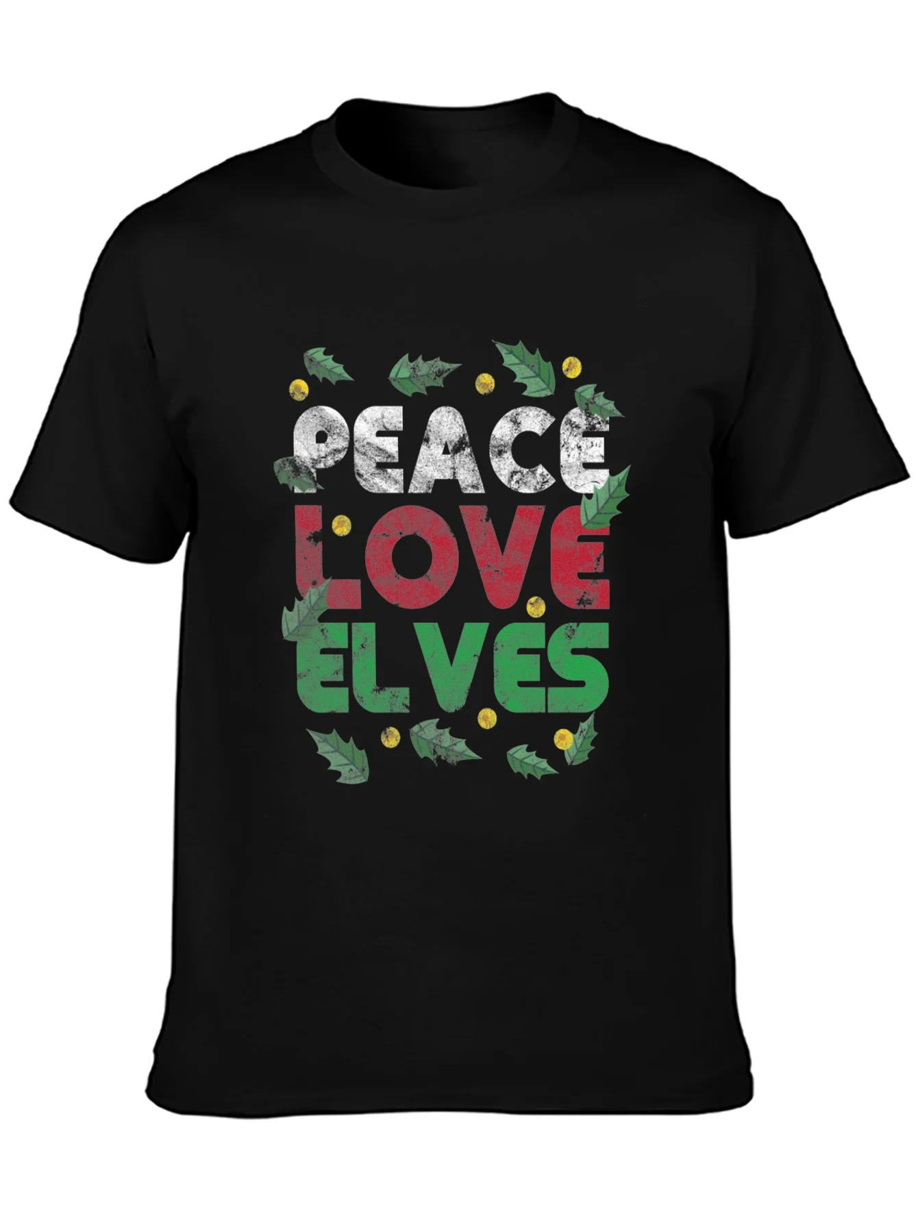 Camiseta Navide?a Peace Love Elves