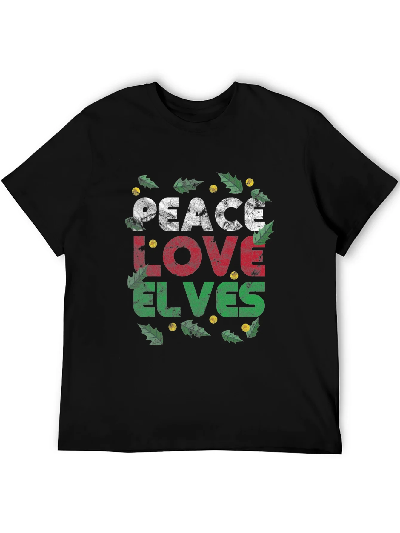 Camiseta Navide?a Peace Love Elves