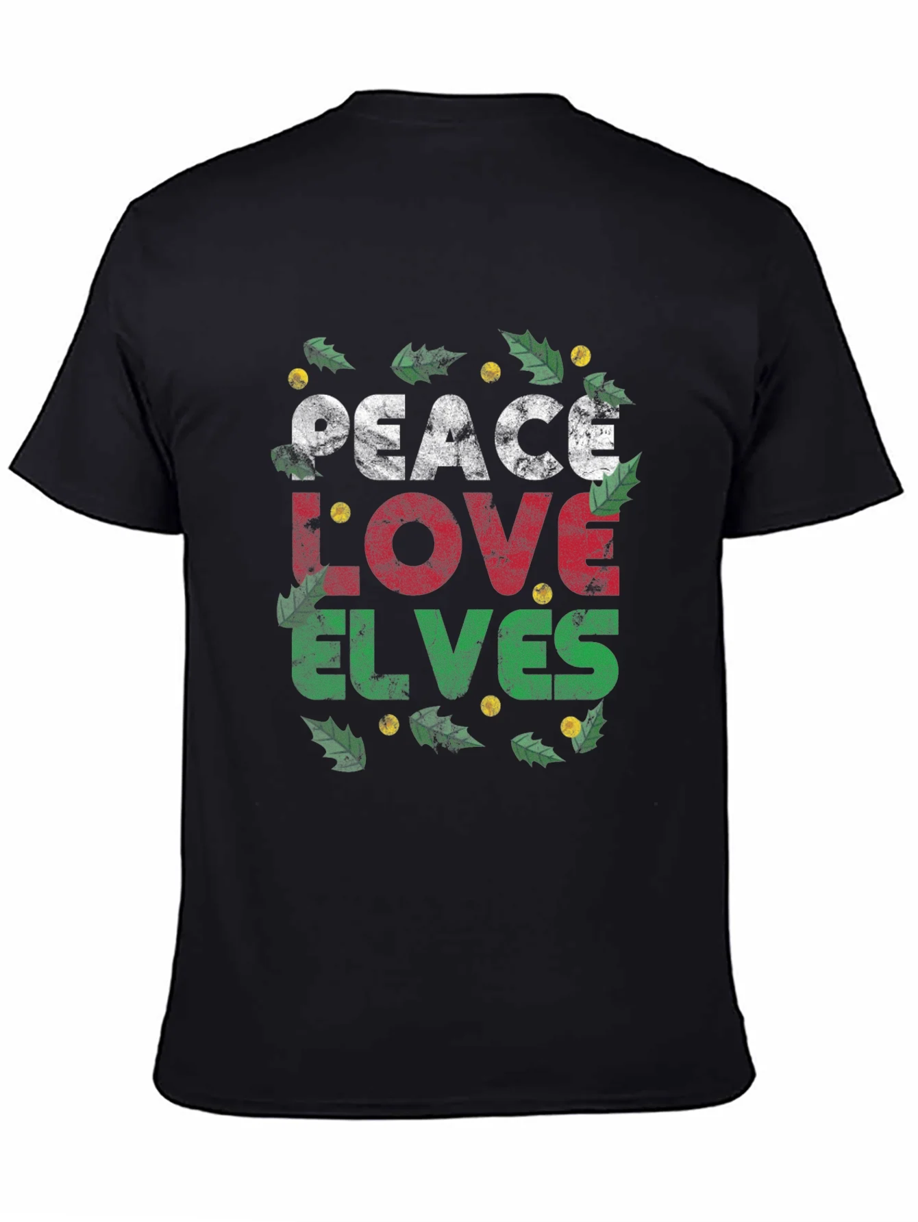 Camiseta Navide?a Peace Love Elves