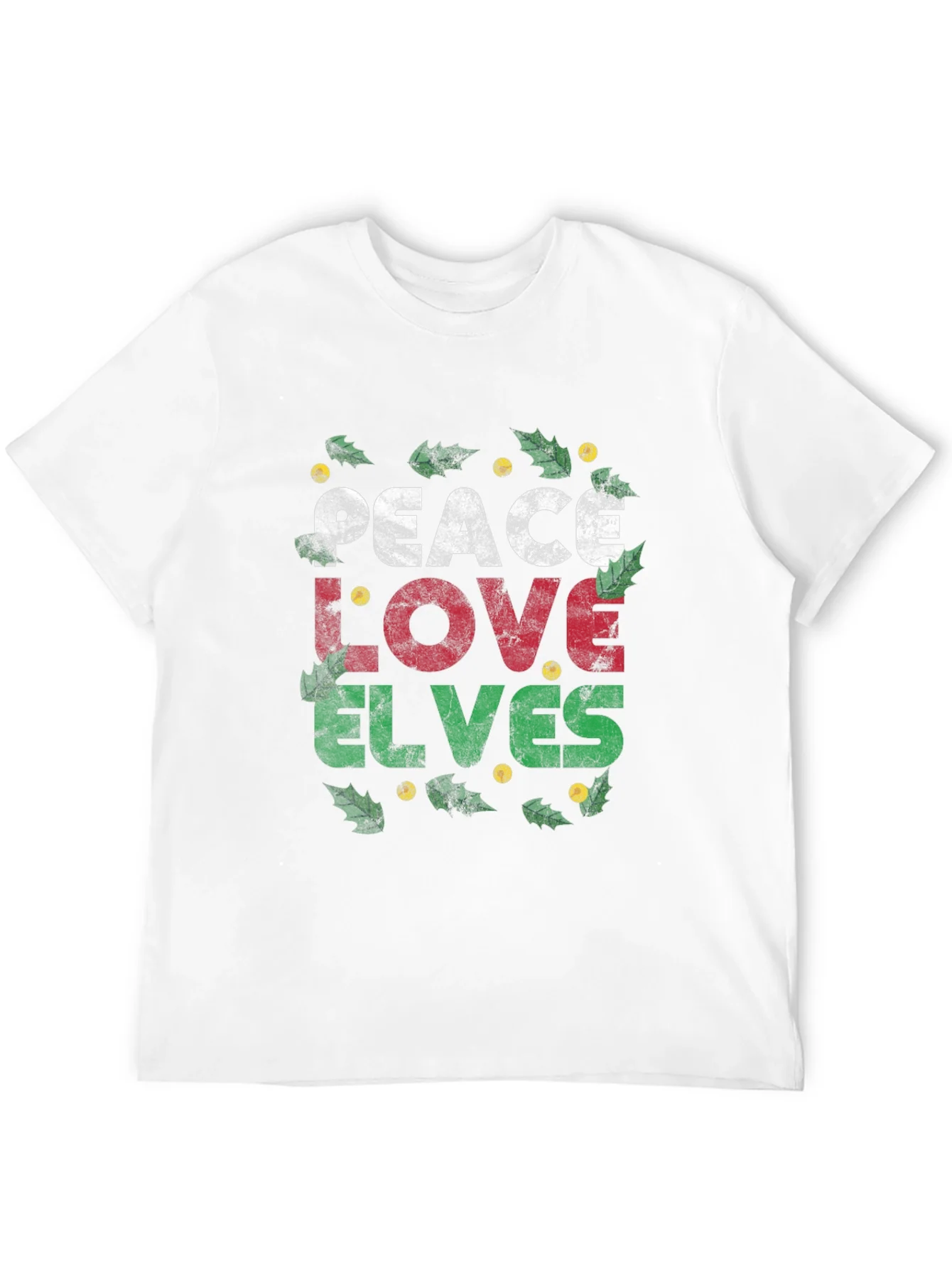 Camiseta Navide?a Peace Love Elves