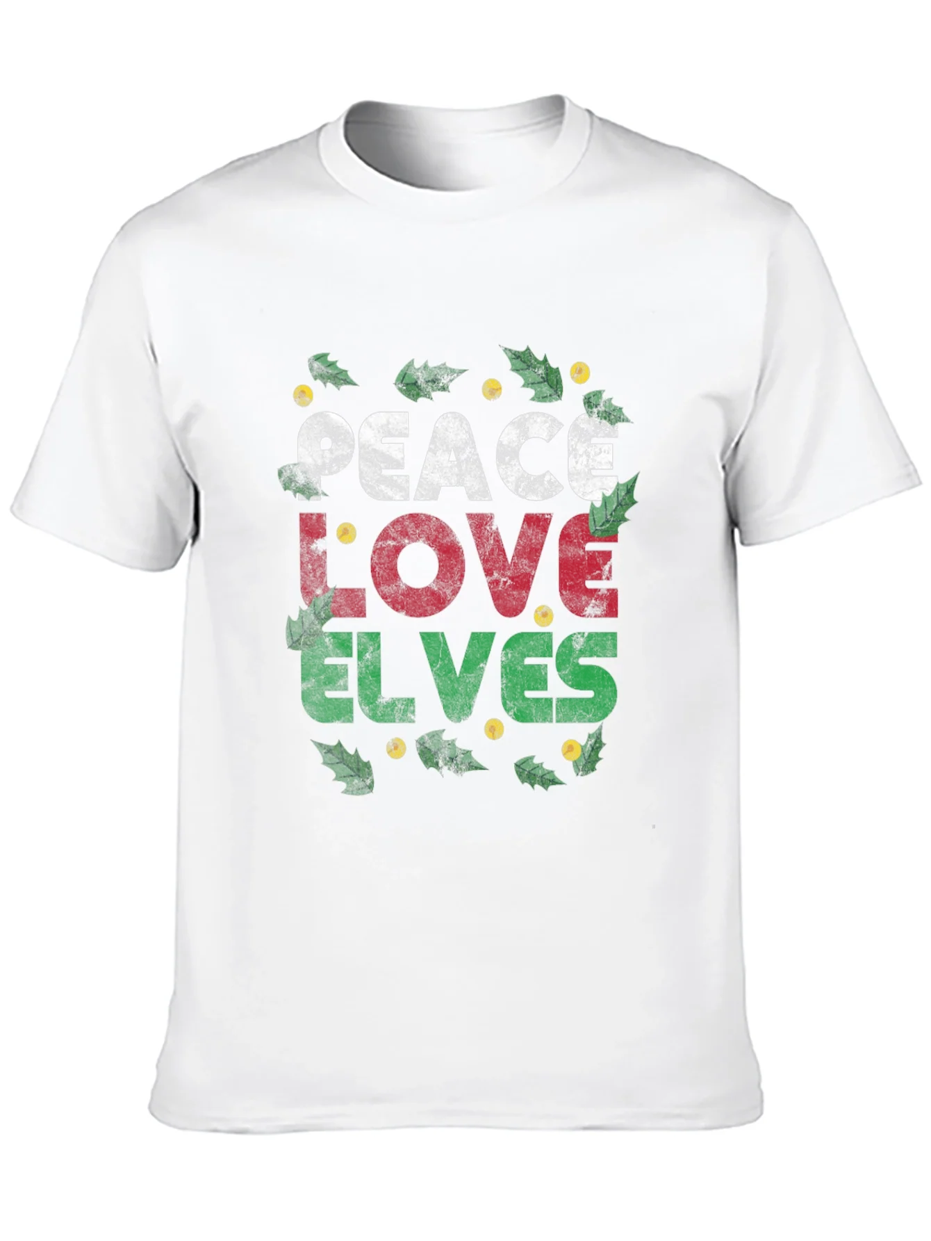 Camiseta Navide?a Peace Love Elves
