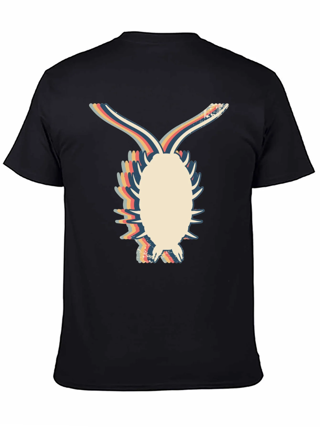 Camiseta Negra con Dise?o Retro de Bicho Bola