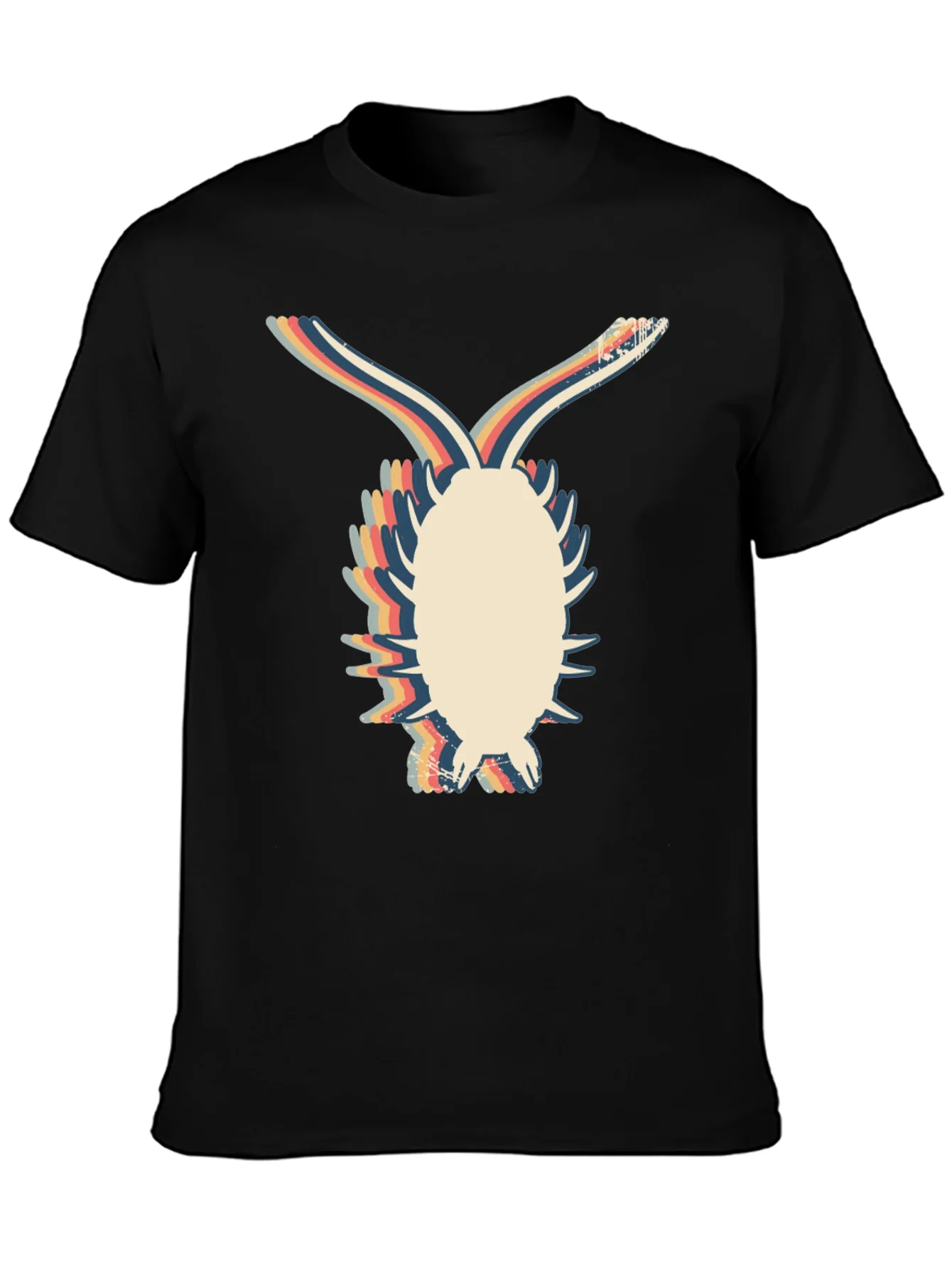 Camiseta Negra con Dise?o Retro de Bicho Bola