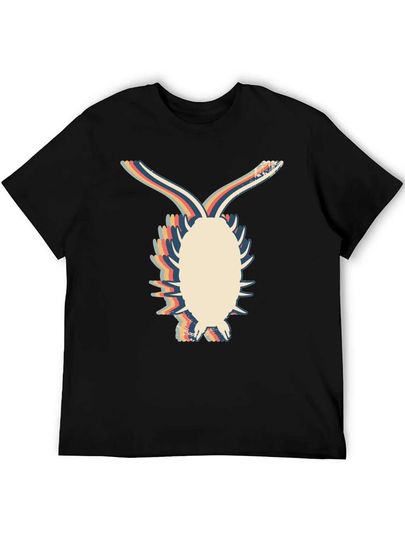 Camiseta Negra con Dise?o Retro de Bicho Bola