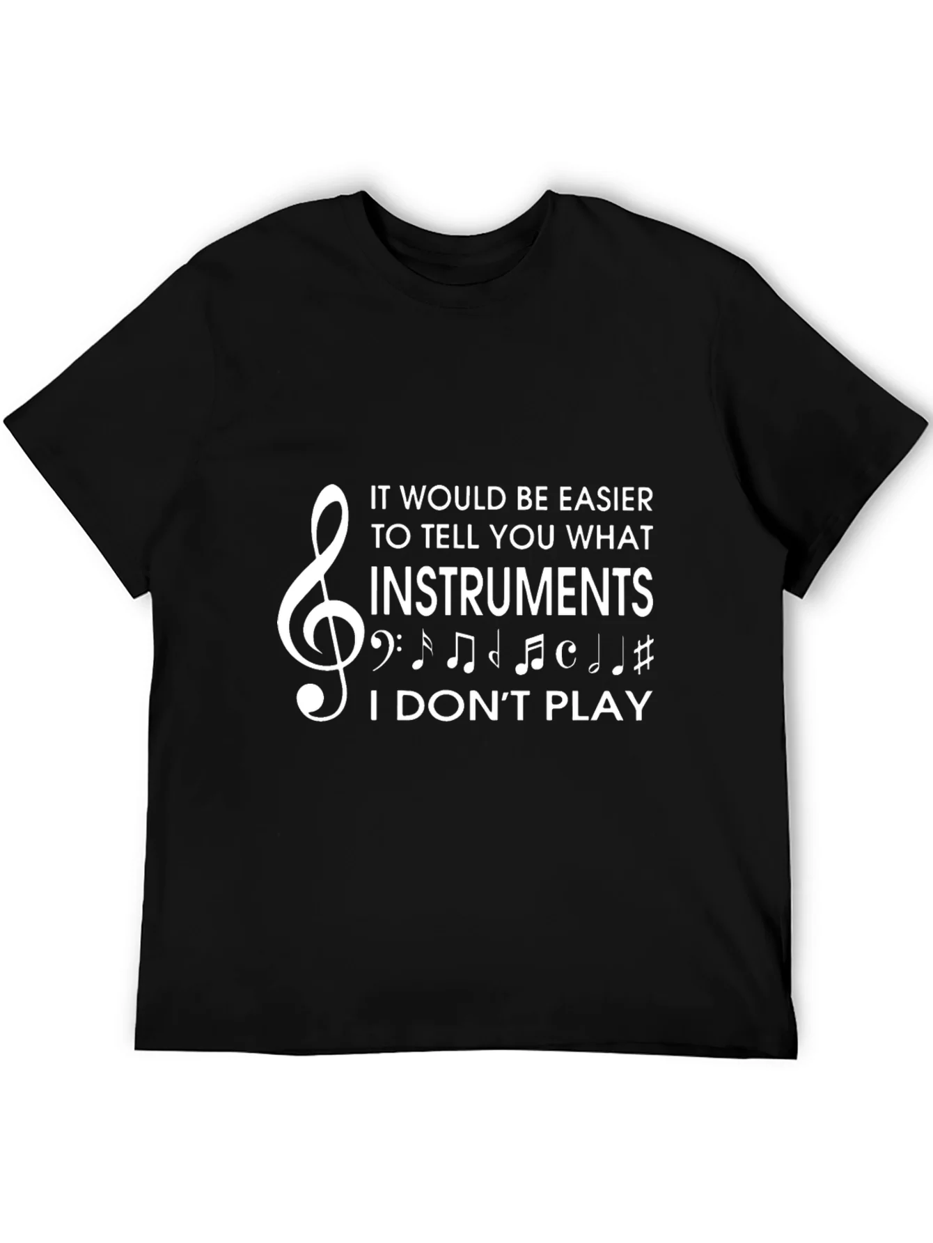 Camiseta Negra con Dise?o Musical Divertido