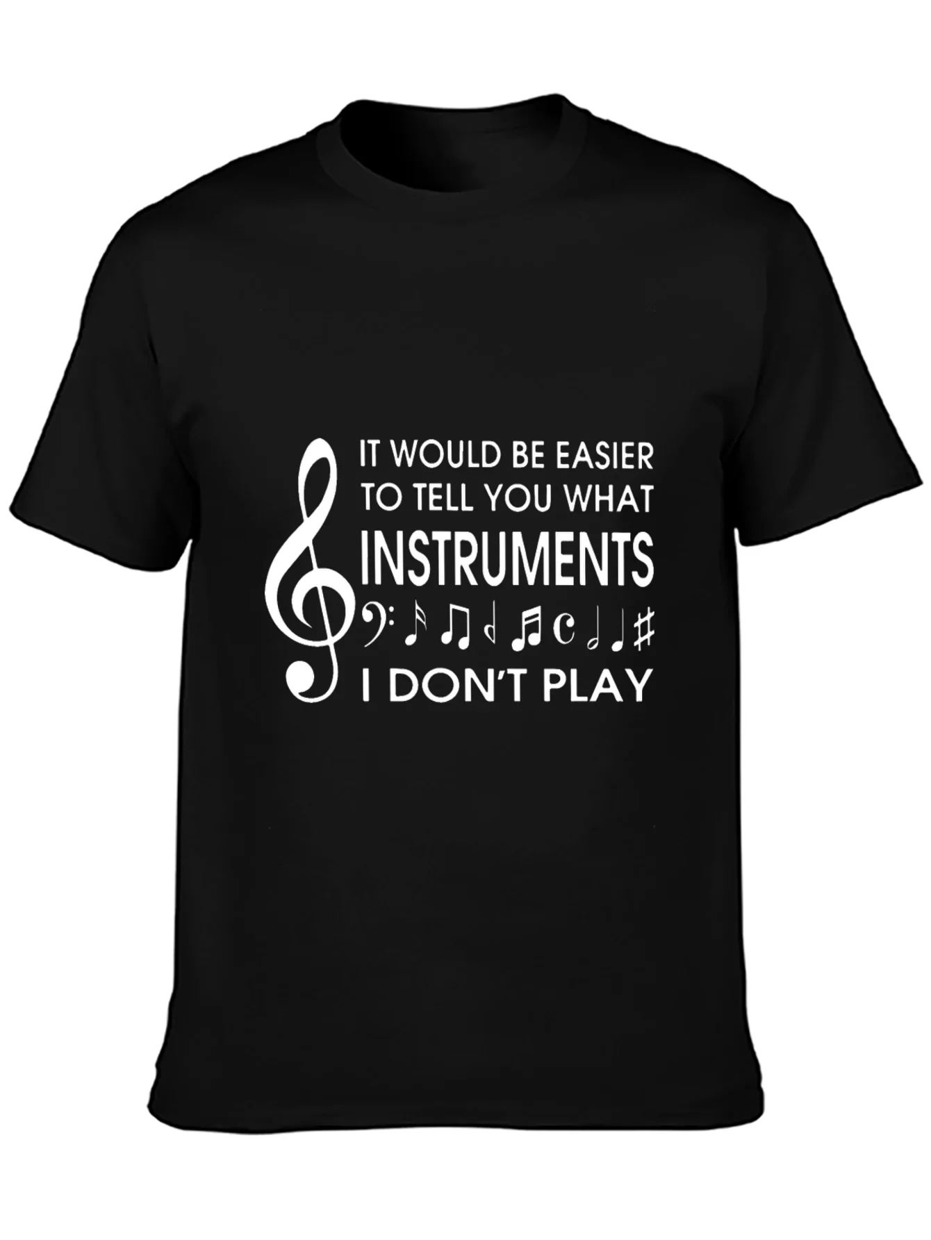 Camiseta Negra con Dise?o Musical Divertido