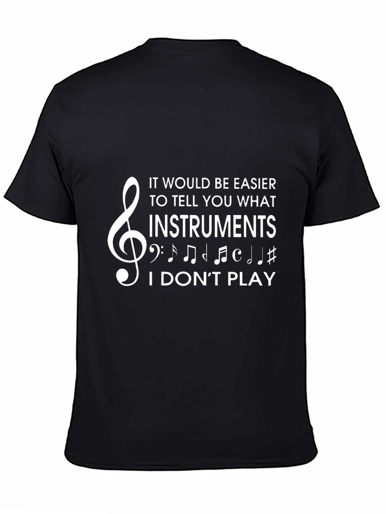 Camiseta Negra con Dise?o Musical Divertido