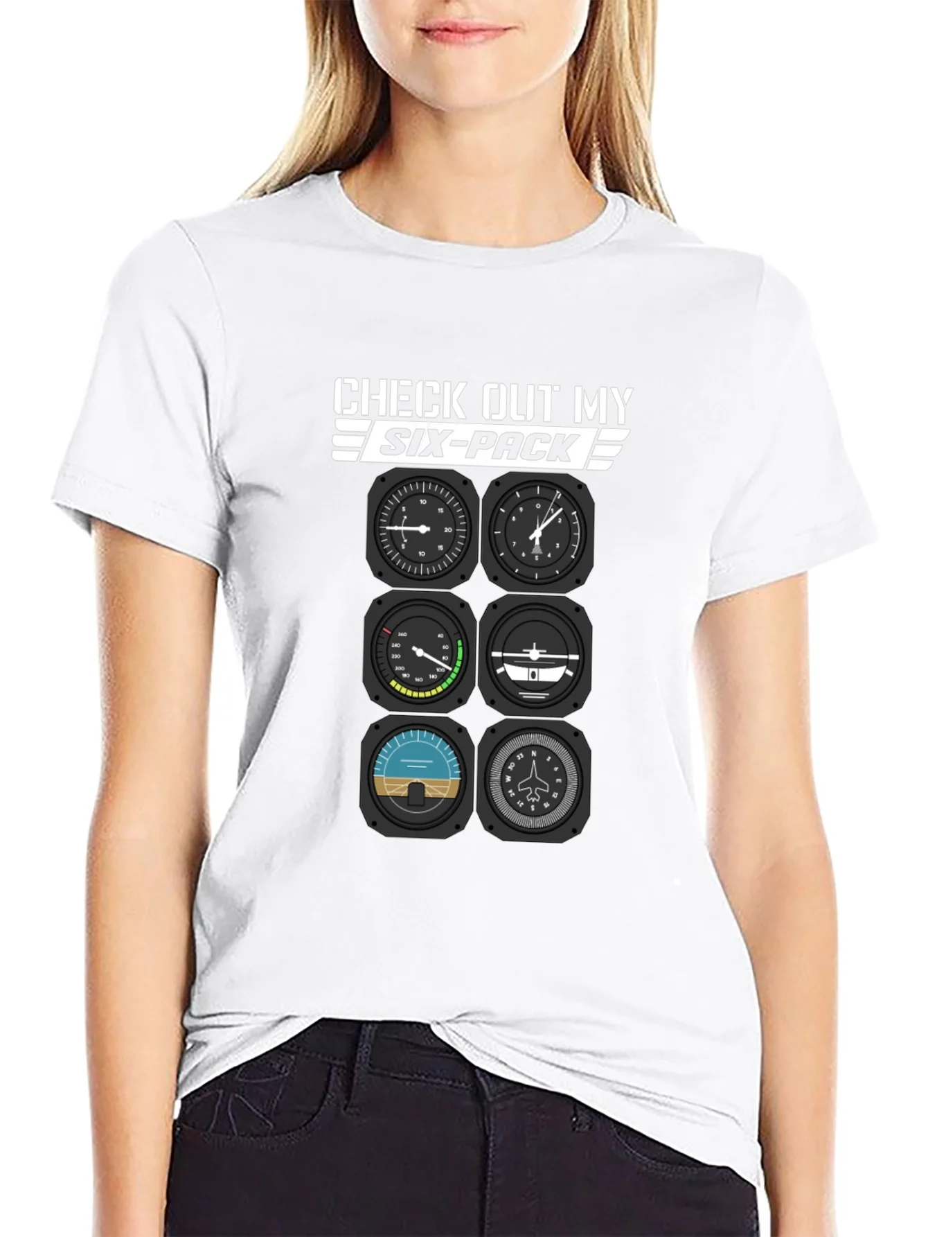 Rebbecca Pilot Six-Pack T-Shirt - Aviation Humor