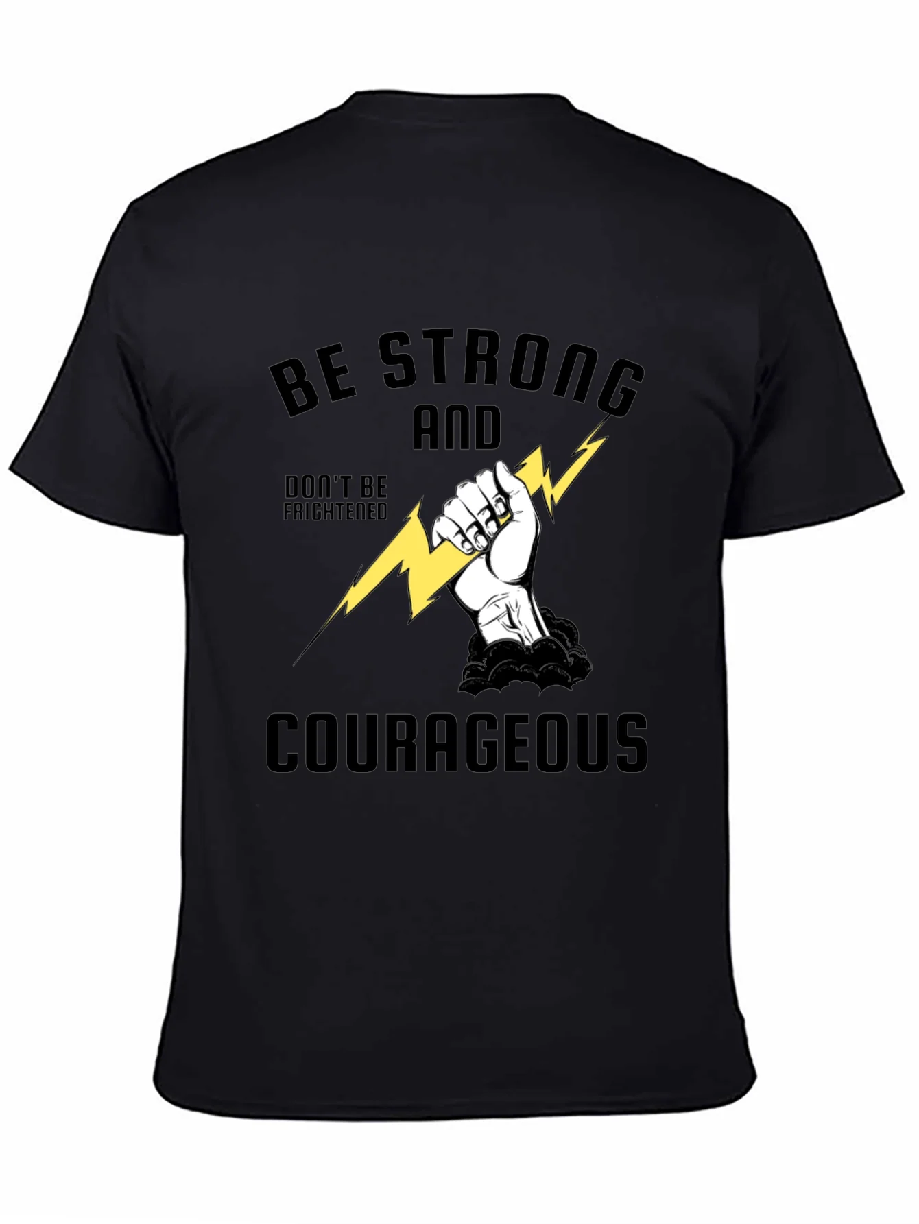 Camiseta Negra Inspiradora: S¨¦ Fuerte y Valiente