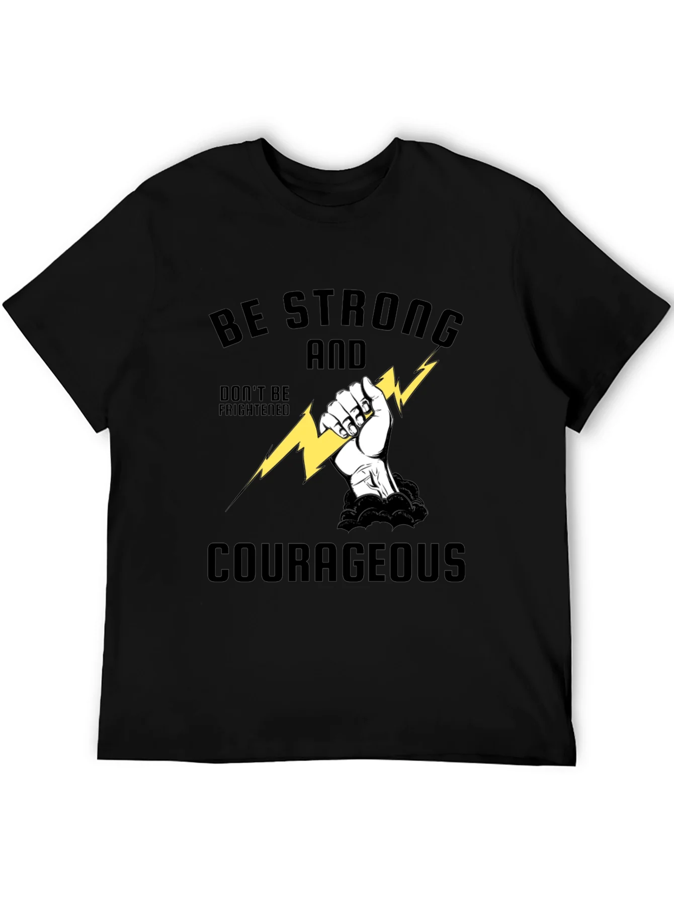 Camiseta Negra Inspiradora: S¨¦ Fuerte y Valiente