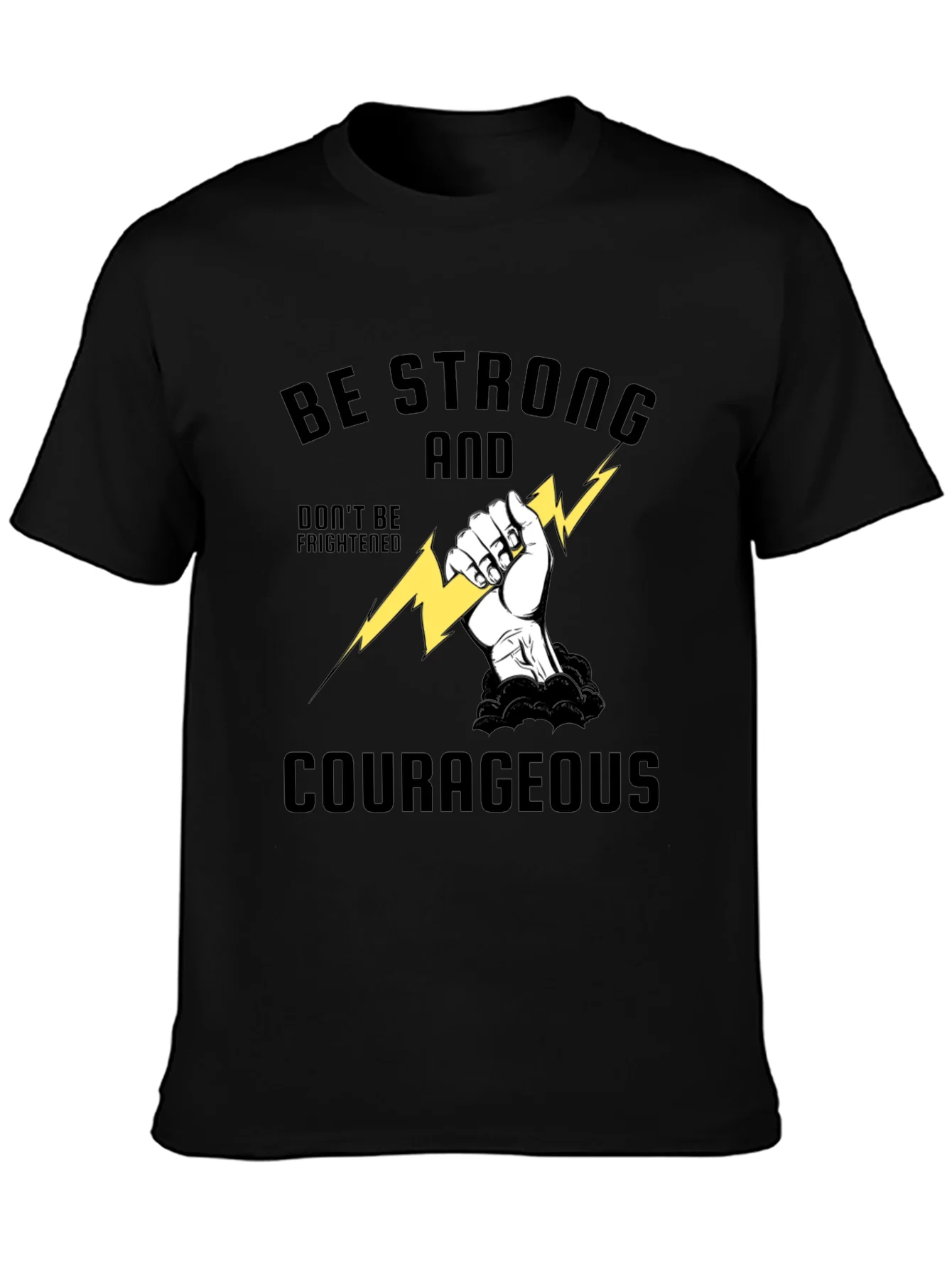 Camiseta Negra Inspiradora: S¨¦ Fuerte y Valiente