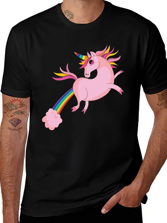 Camiseta Negra con Unicornio Arco¨ªris