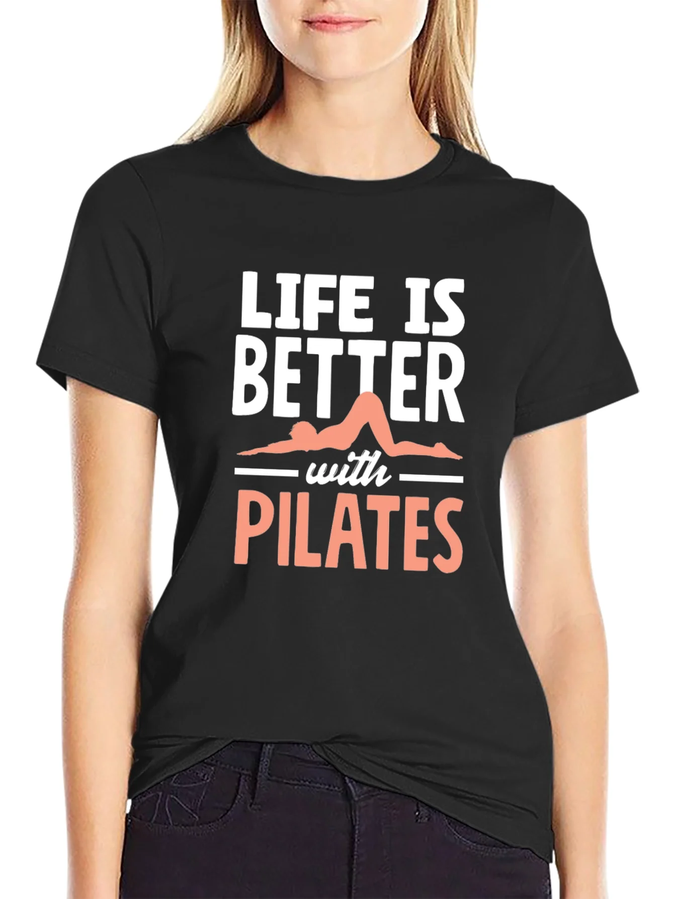 Camiseta Negra Pilates - Vida Mejor con Pilates